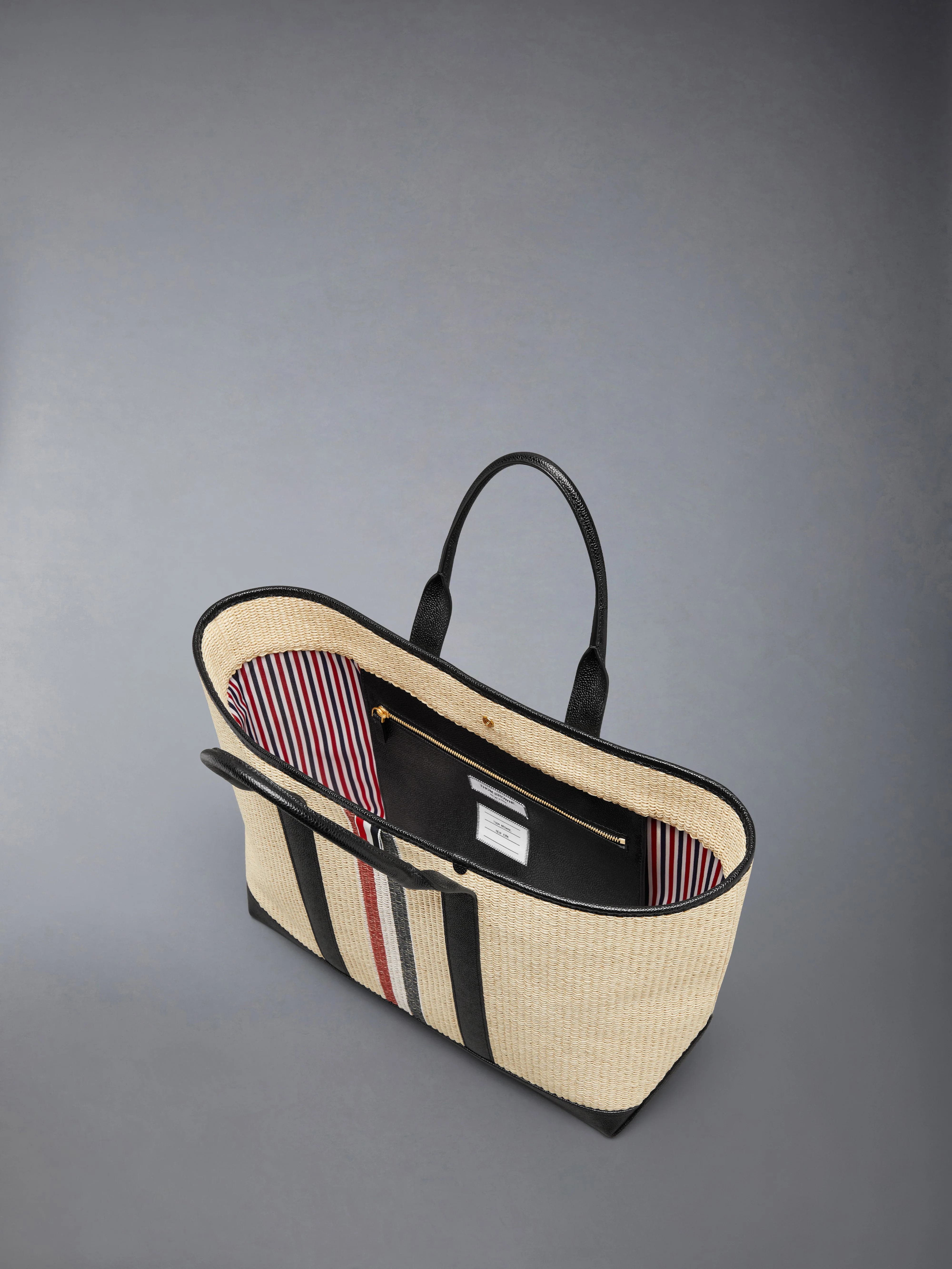MEDIUM TOOL TOTE WITH RWB STRIPE IN RAFFIA - Image 5