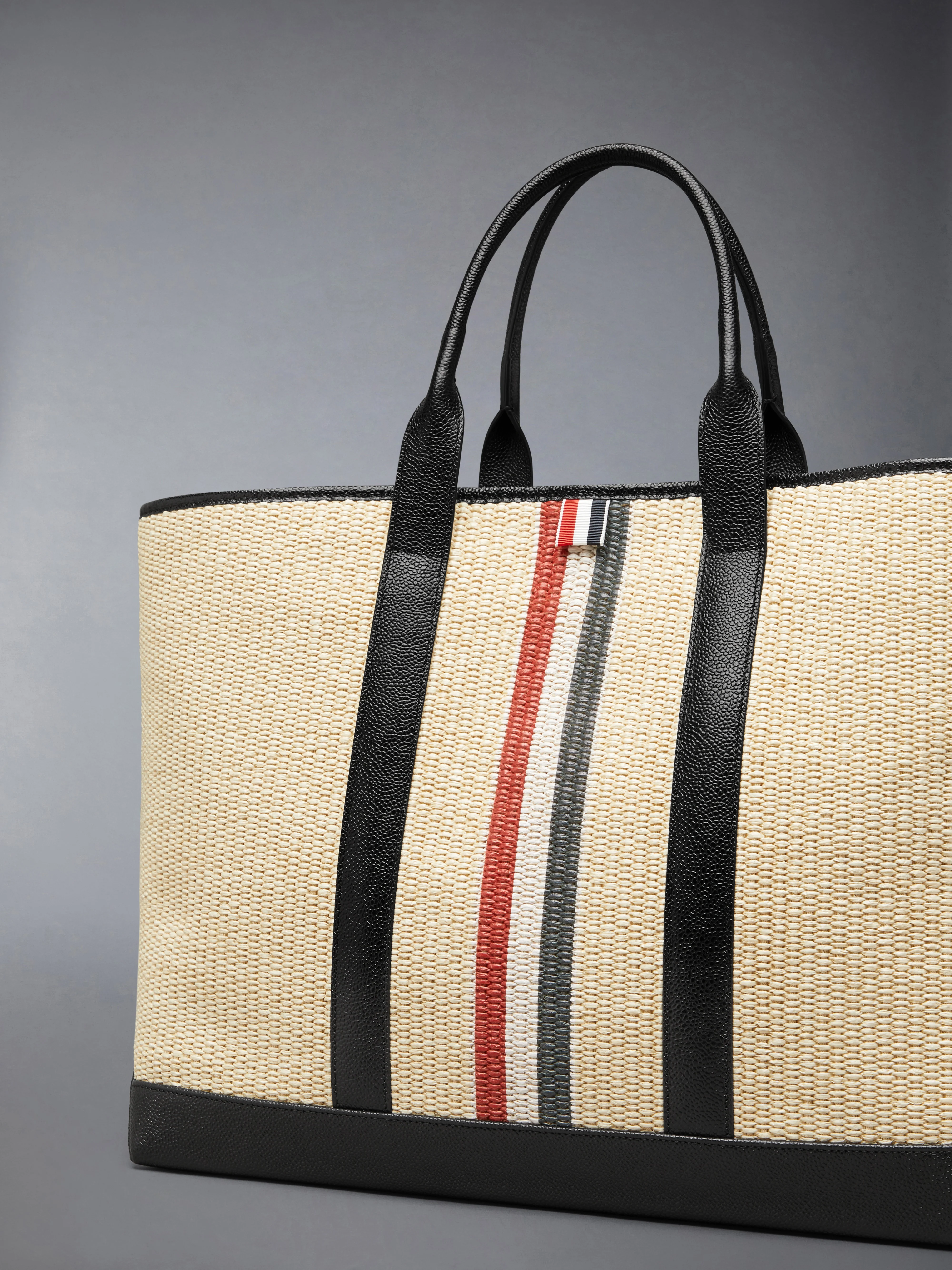 MEDIUM TOOL TOTE WITH RWB STRIPE IN RAFFIA - Image 6