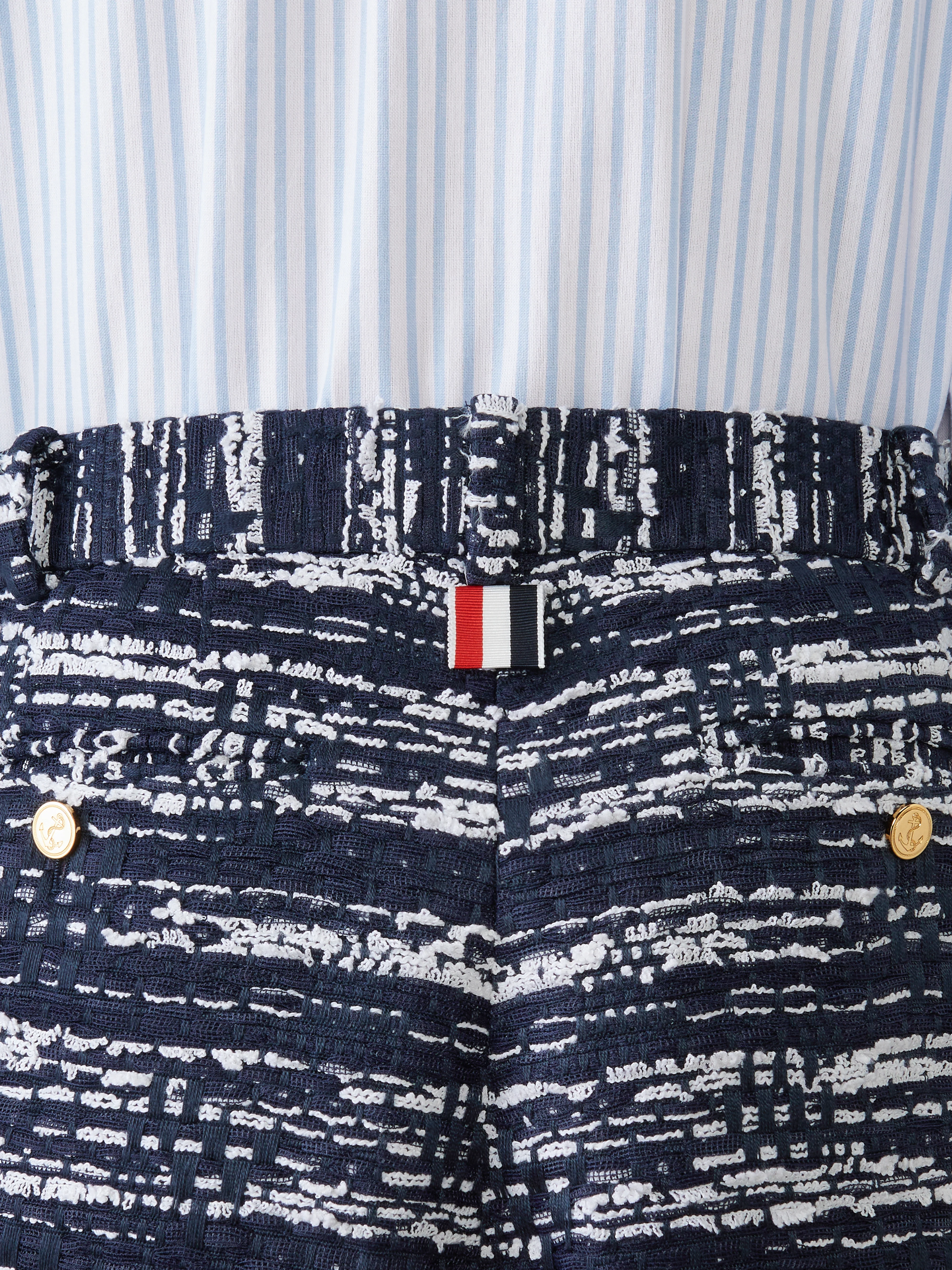 MELANGE TULLE YARN TWEED BELTLOOP SHORTS - Image 4