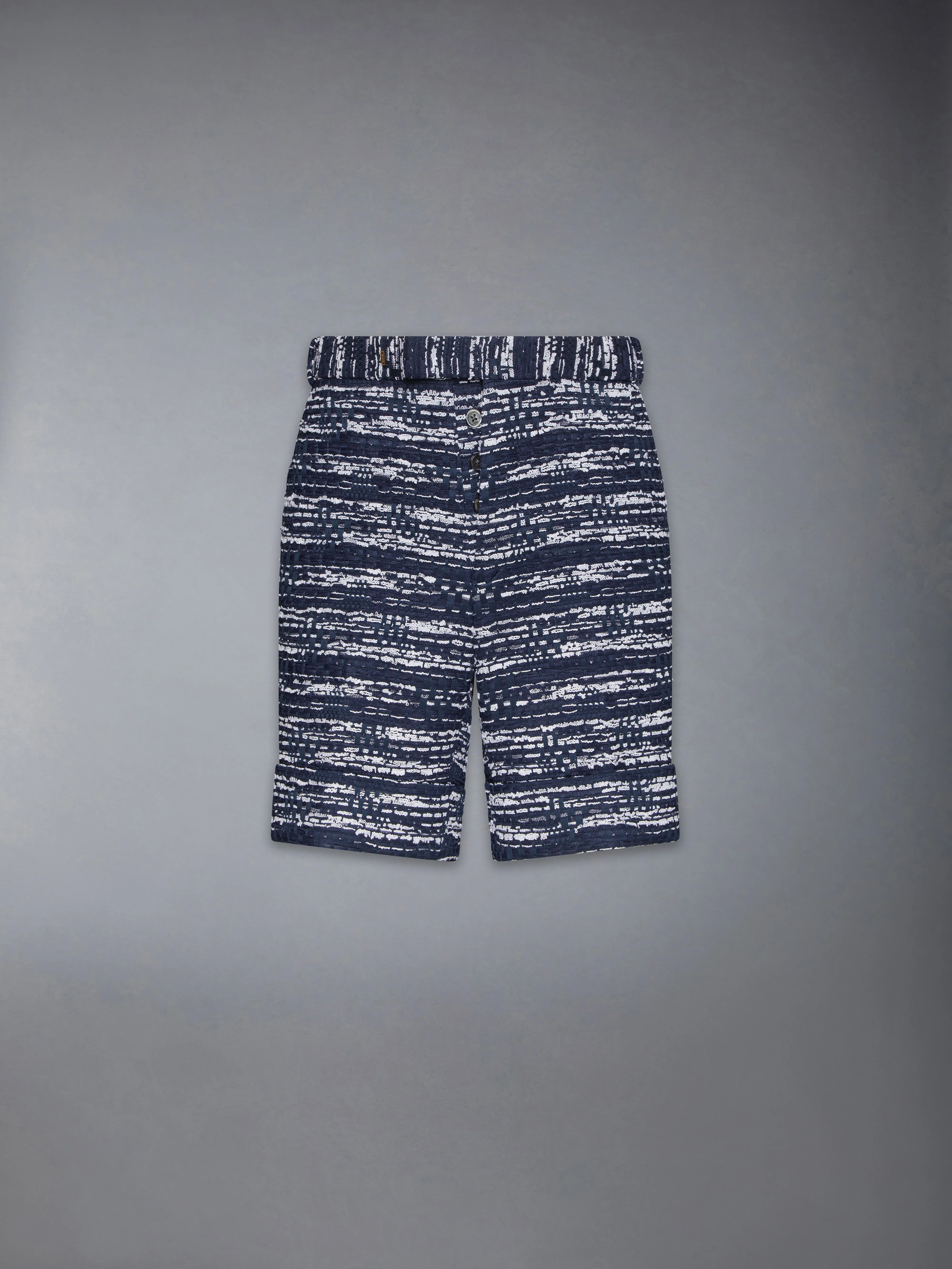 MELANGE TULLE YARN TWEED BELTLOOP SHORTS - Image 5