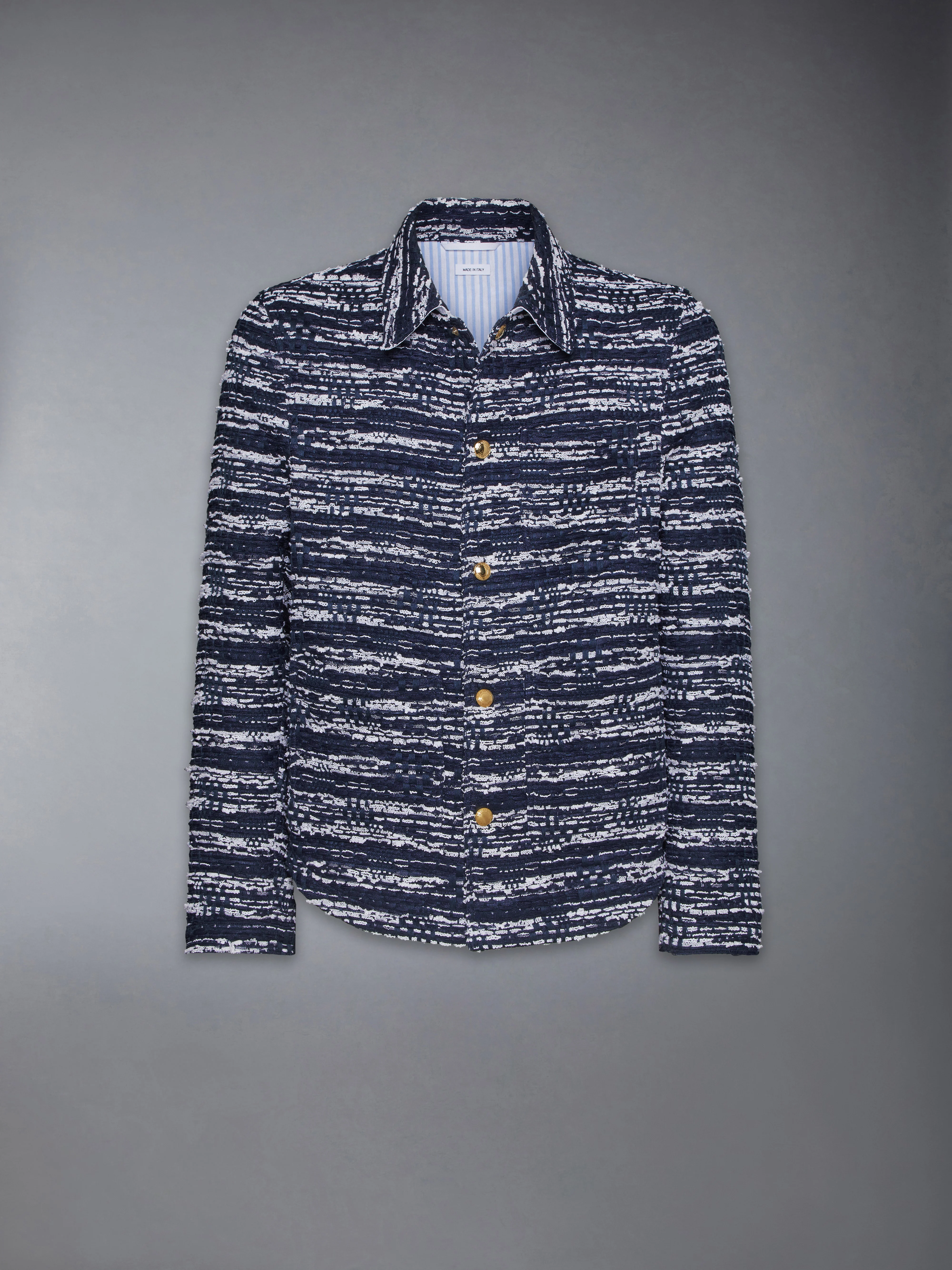 MELANGE TULLE YARN TWEED UTILITY JACKET - Image 7