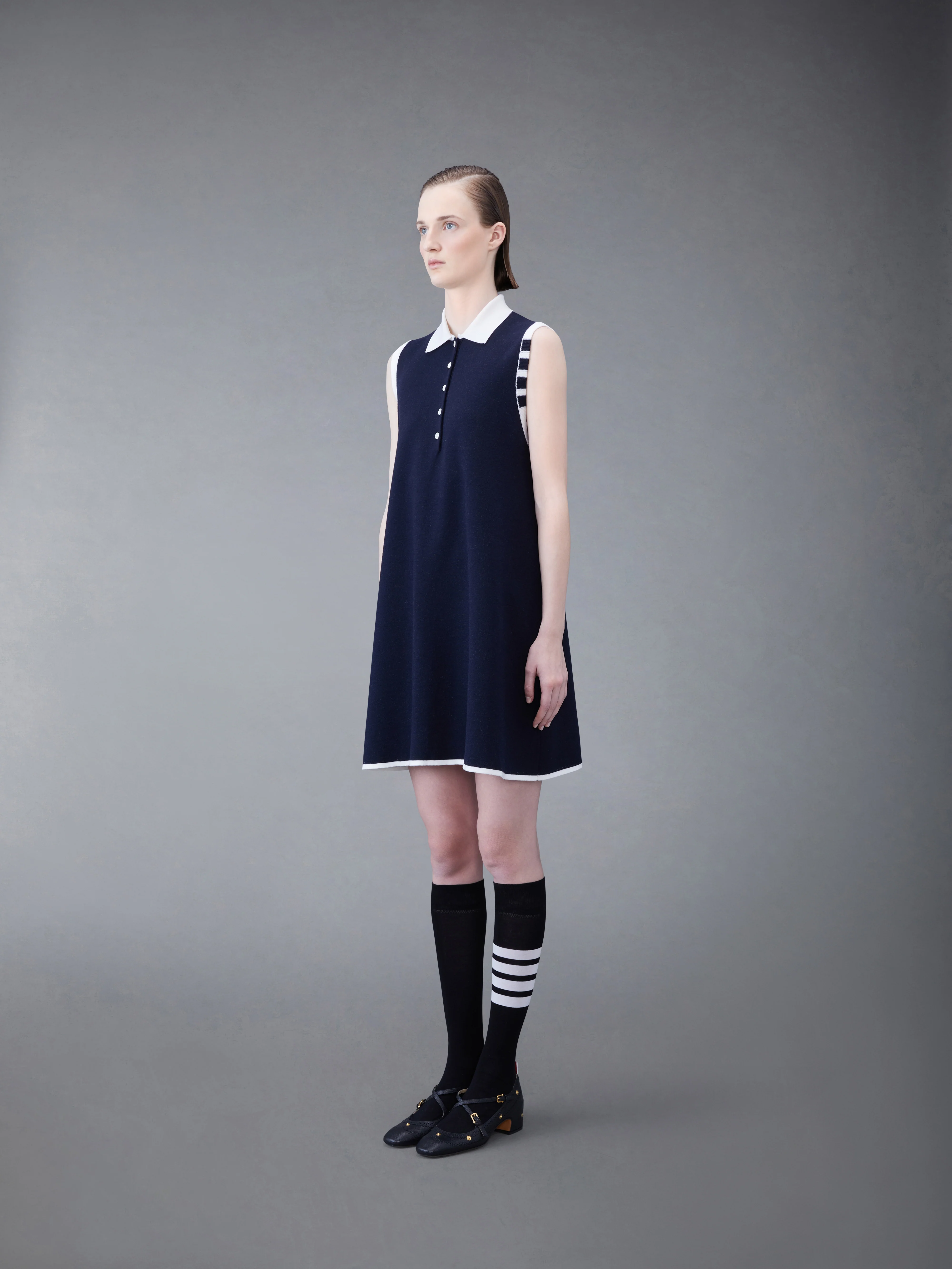 Merino Hector 4-bar Sleeveless Polo Mini Dress - Image 2