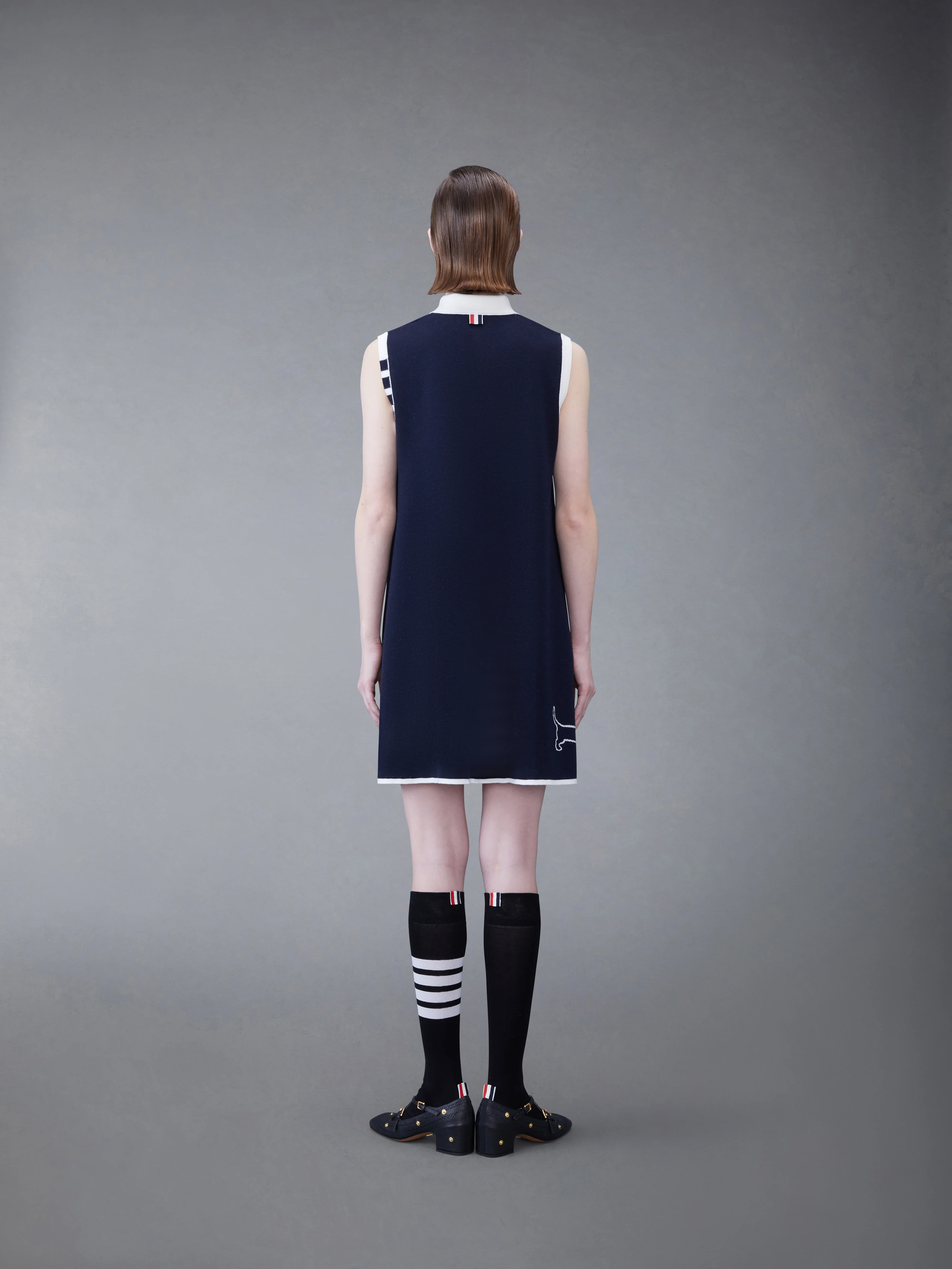 Merino Hector 4-bar Sleeveless Polo Mini Dress - Image 3