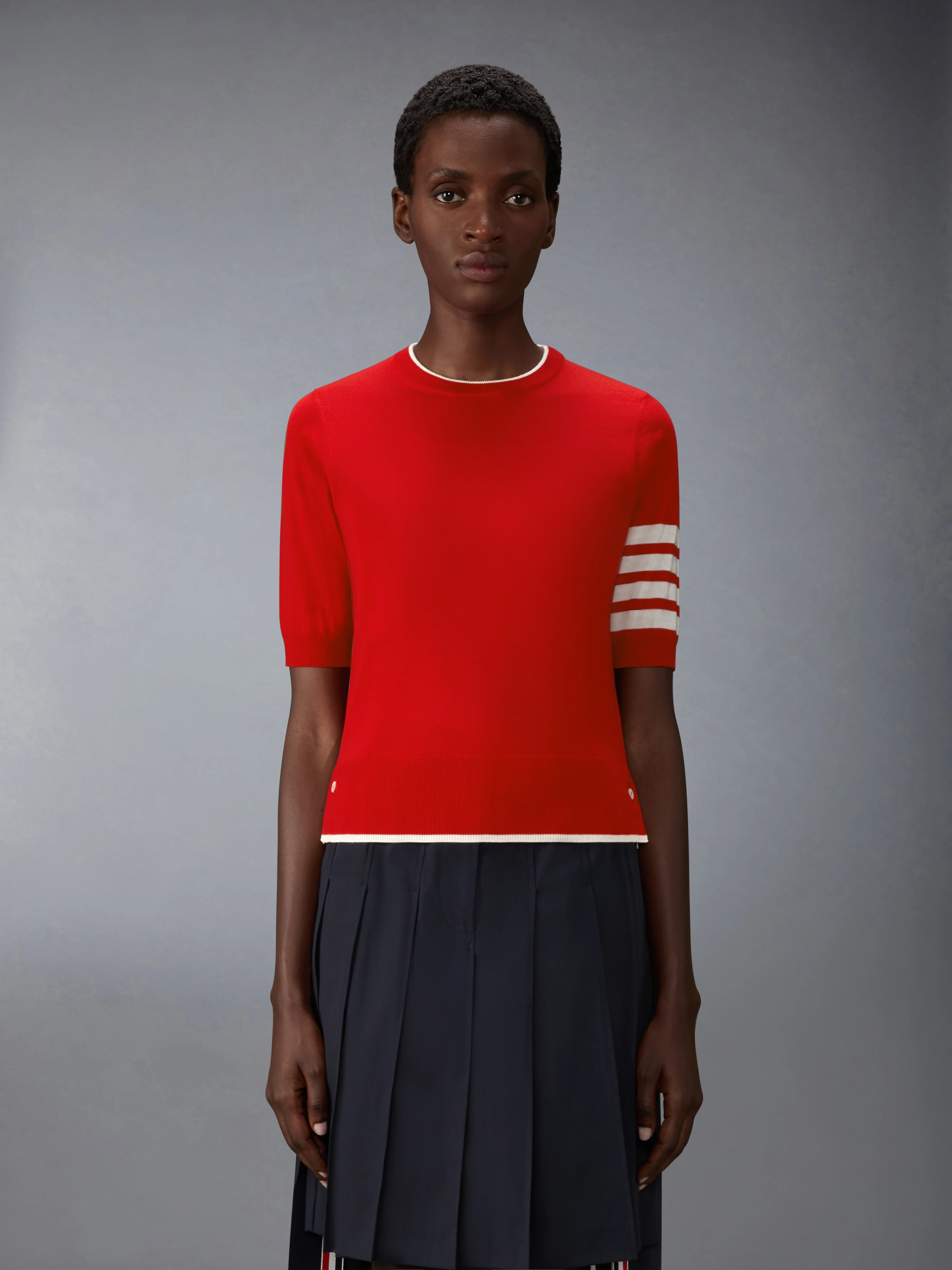 MERINO WOOL 4-BAR SHORT SLEEVE PULLOVER