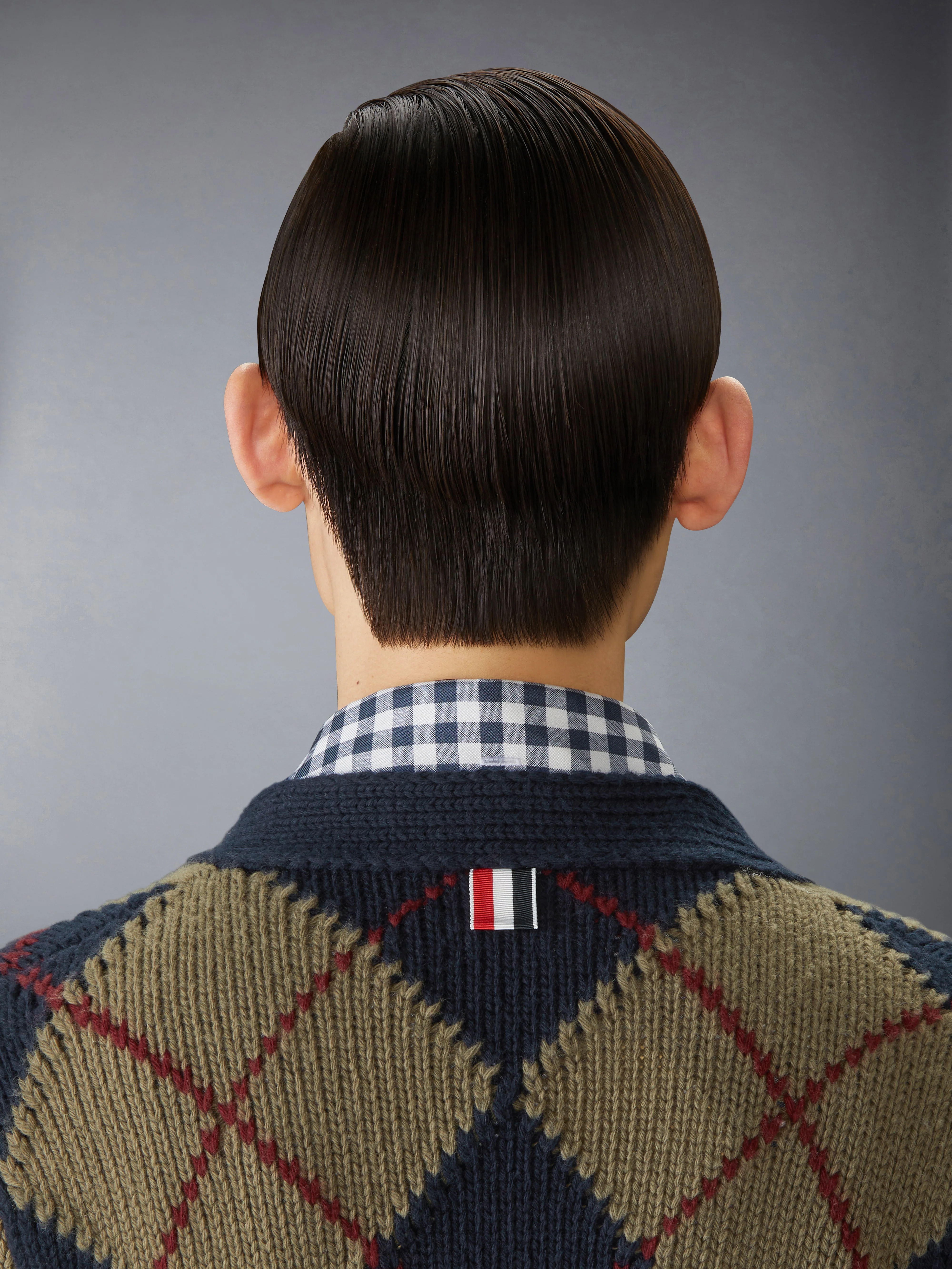 MERINO WOOL ARGYLE INTARSIA V NECK CARDIGAN - Image 5