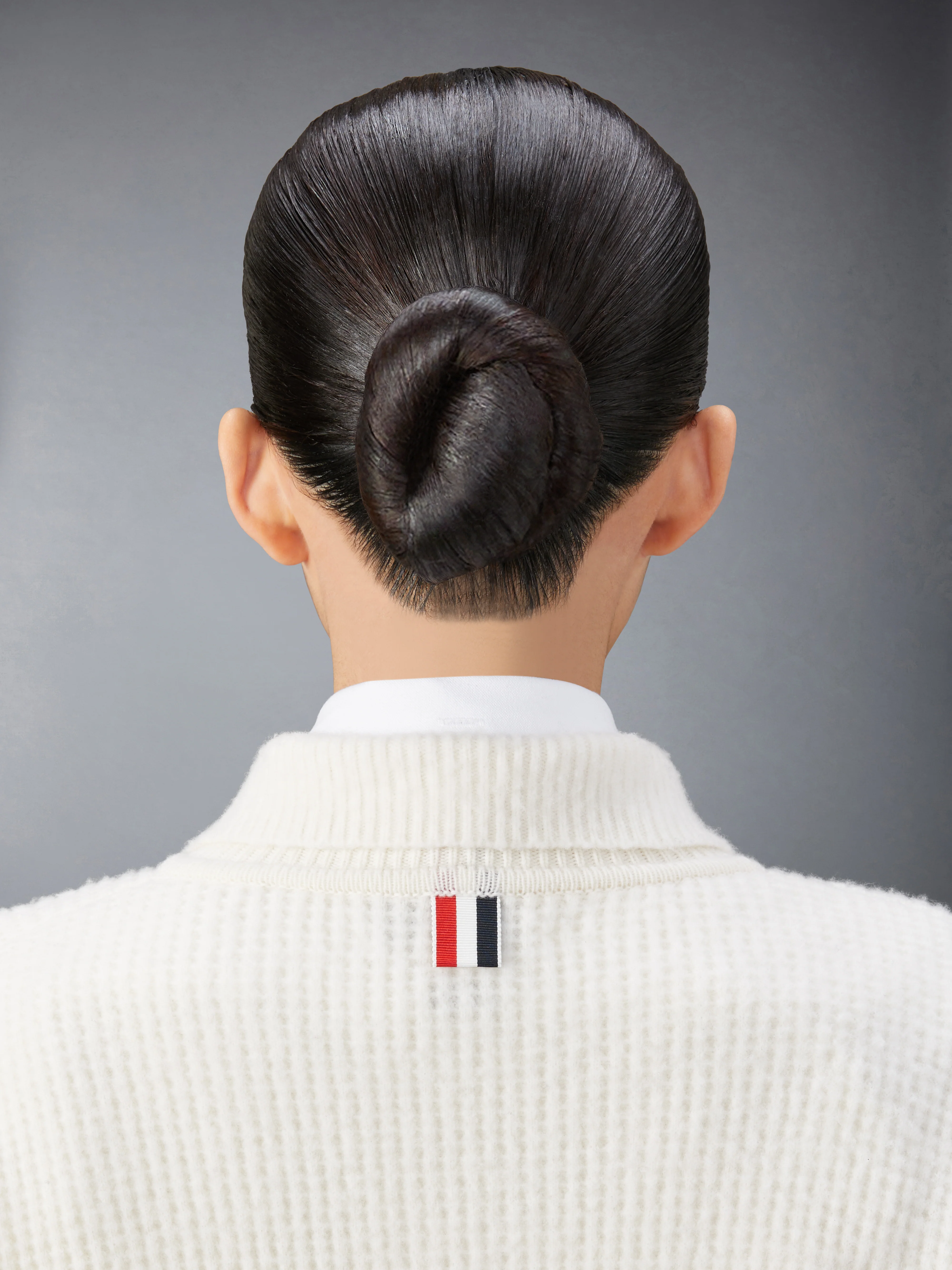 MERINO WOOL BRUSHED TUCK STITCH POLO CARDIGAN - Image 5