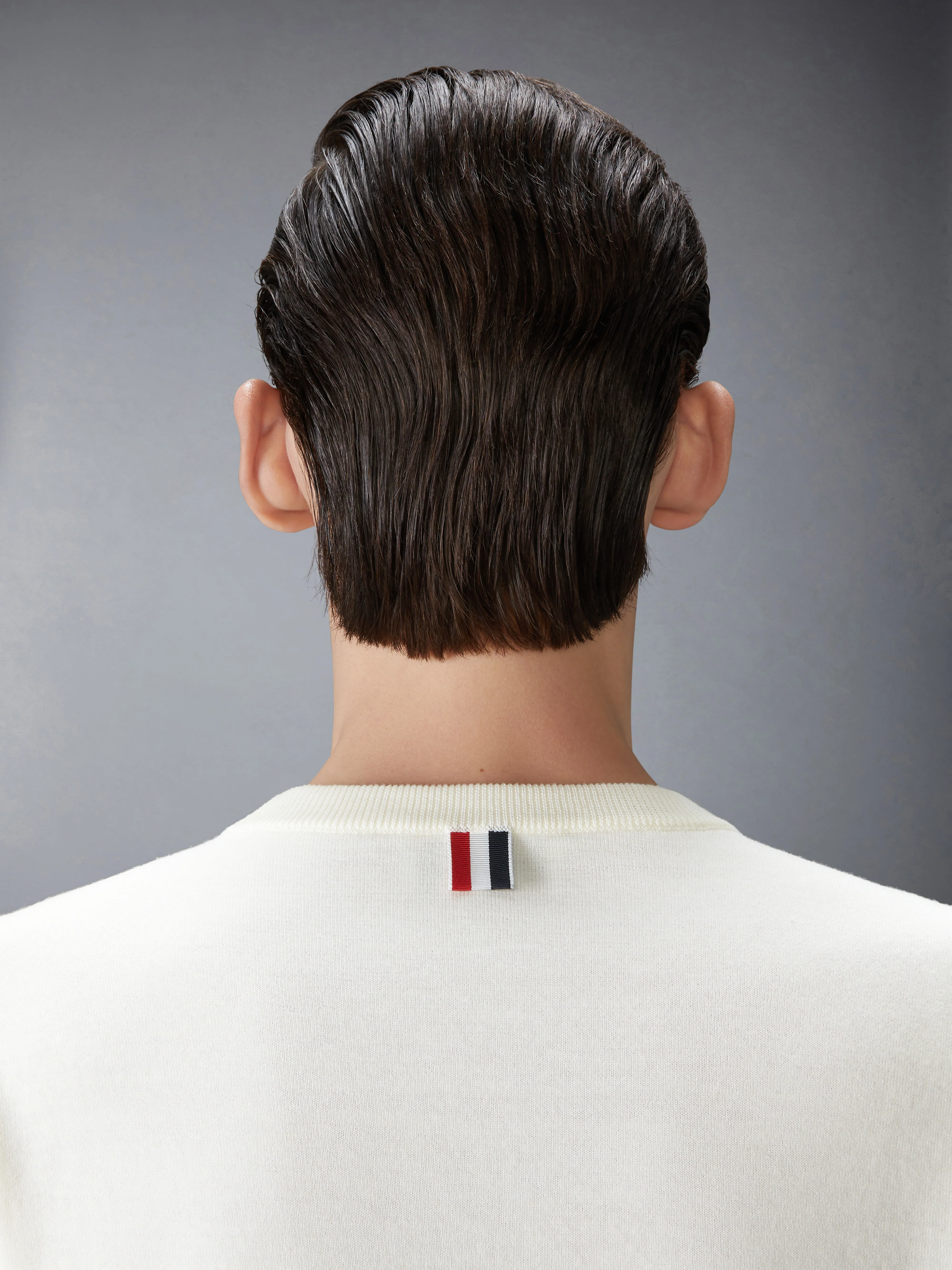 MERINO WOOL DOUBLE FACE 4-BAR CREW NECK PULLOVER - Image 4