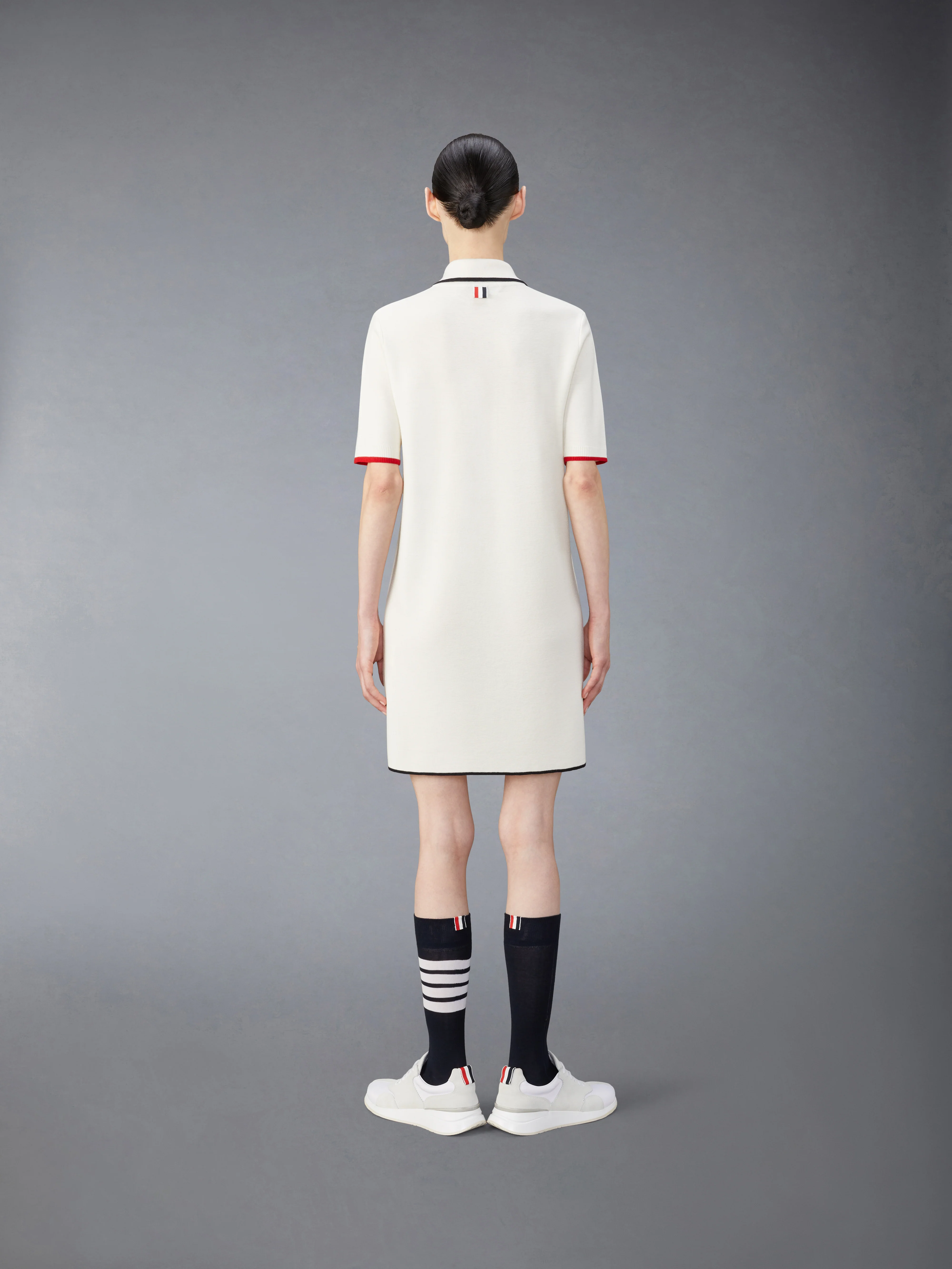 MERINO WOOL MILANO STITCH ZIP UP POLO DRESS - Image 3