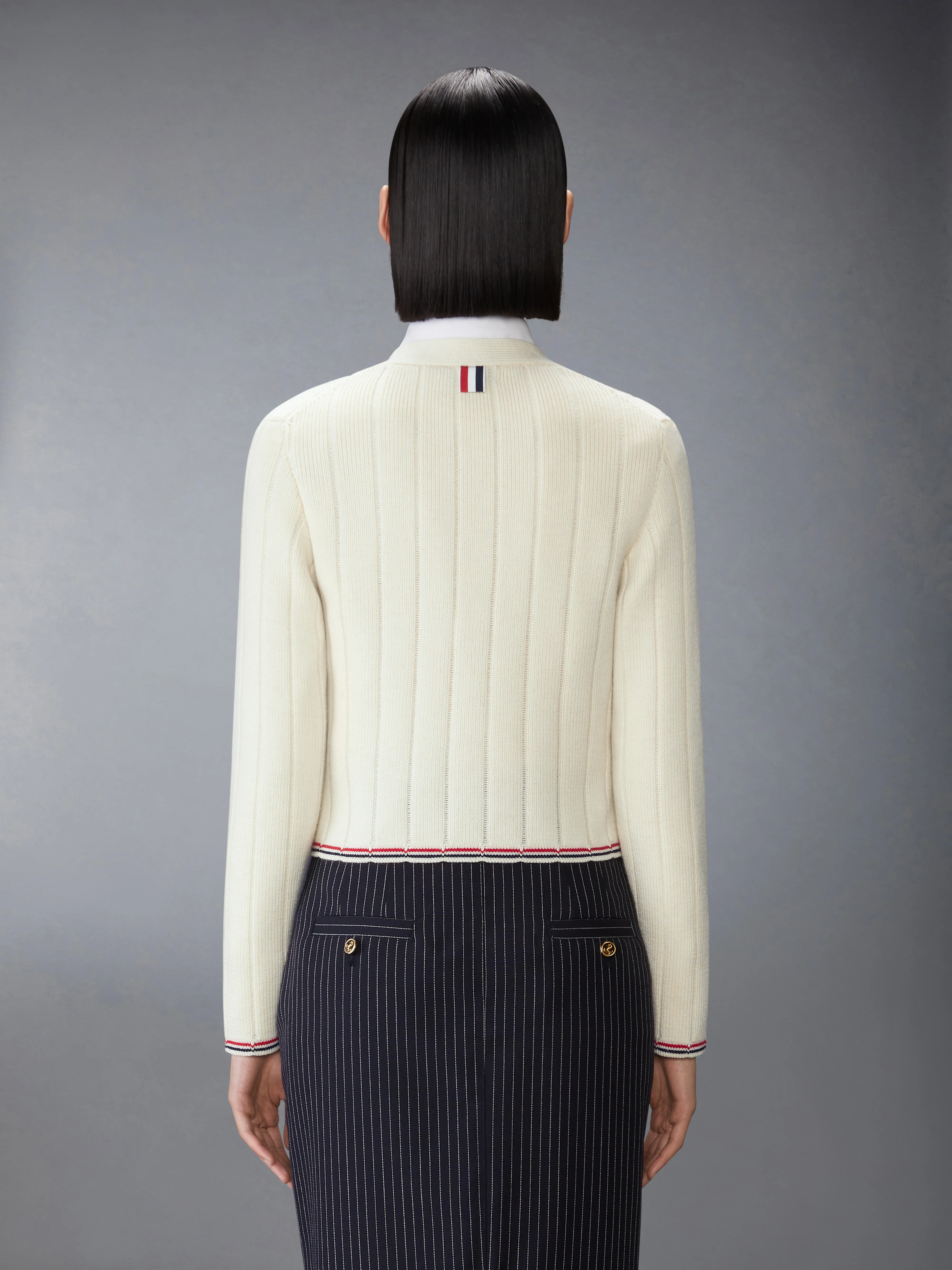 MERINO WOOL V NECK CARDIGAN - Image 2