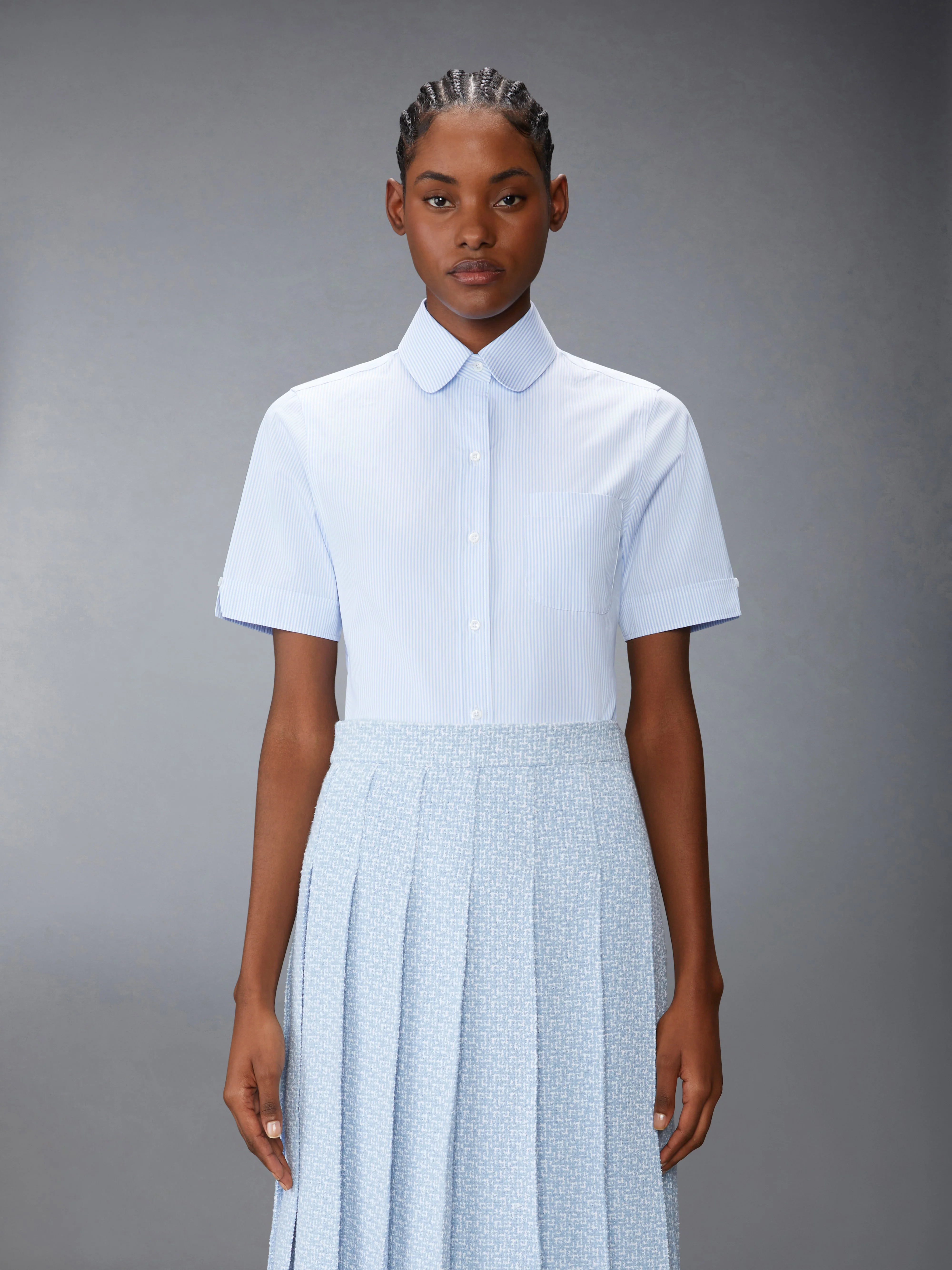 MICRO UNIVERSITY STRIPED POPLIN SHORT SLEEVE SHIRT - Image 2