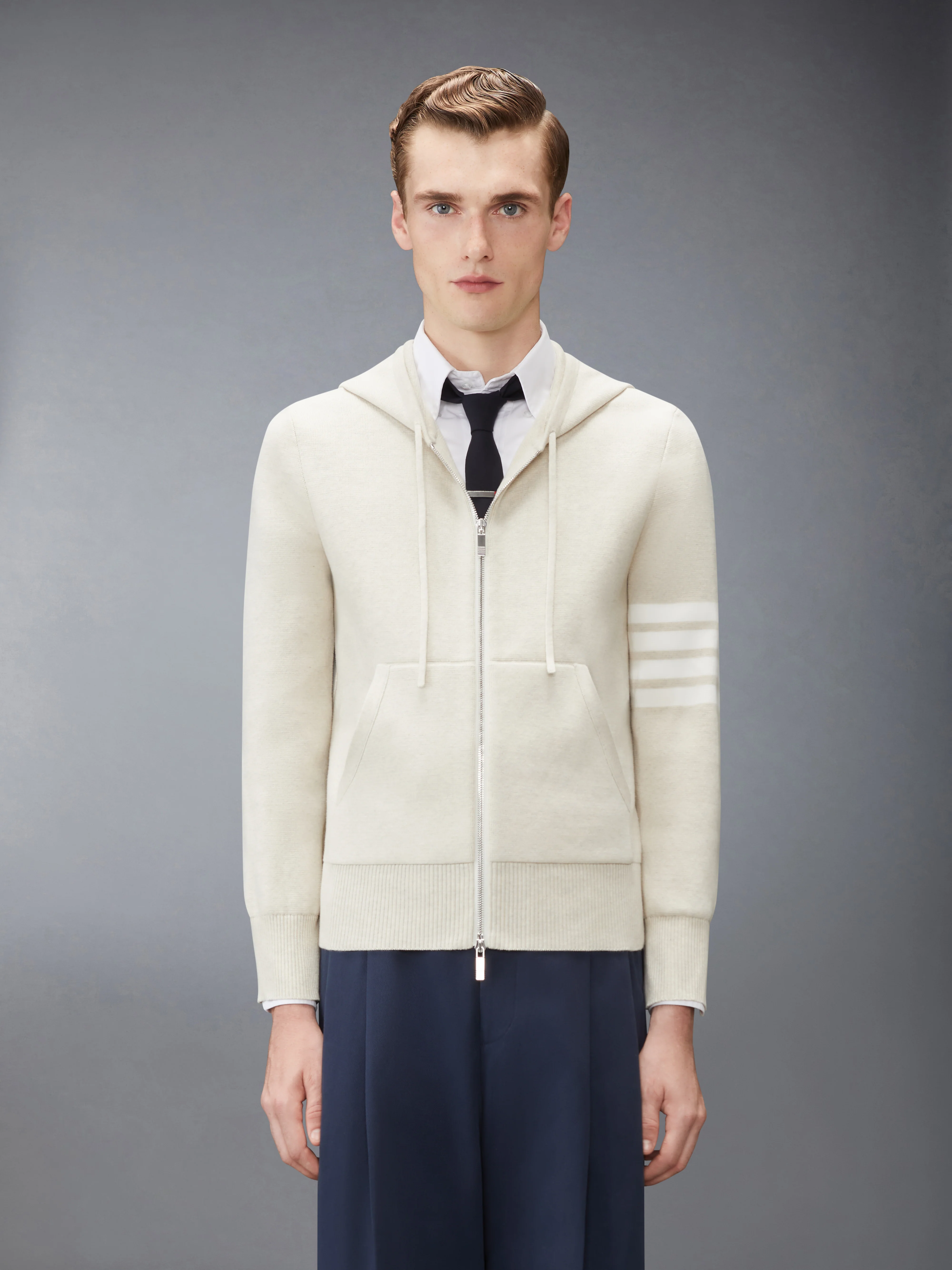 MILANO STITCH 4-BAR ZIP UP HOODIE