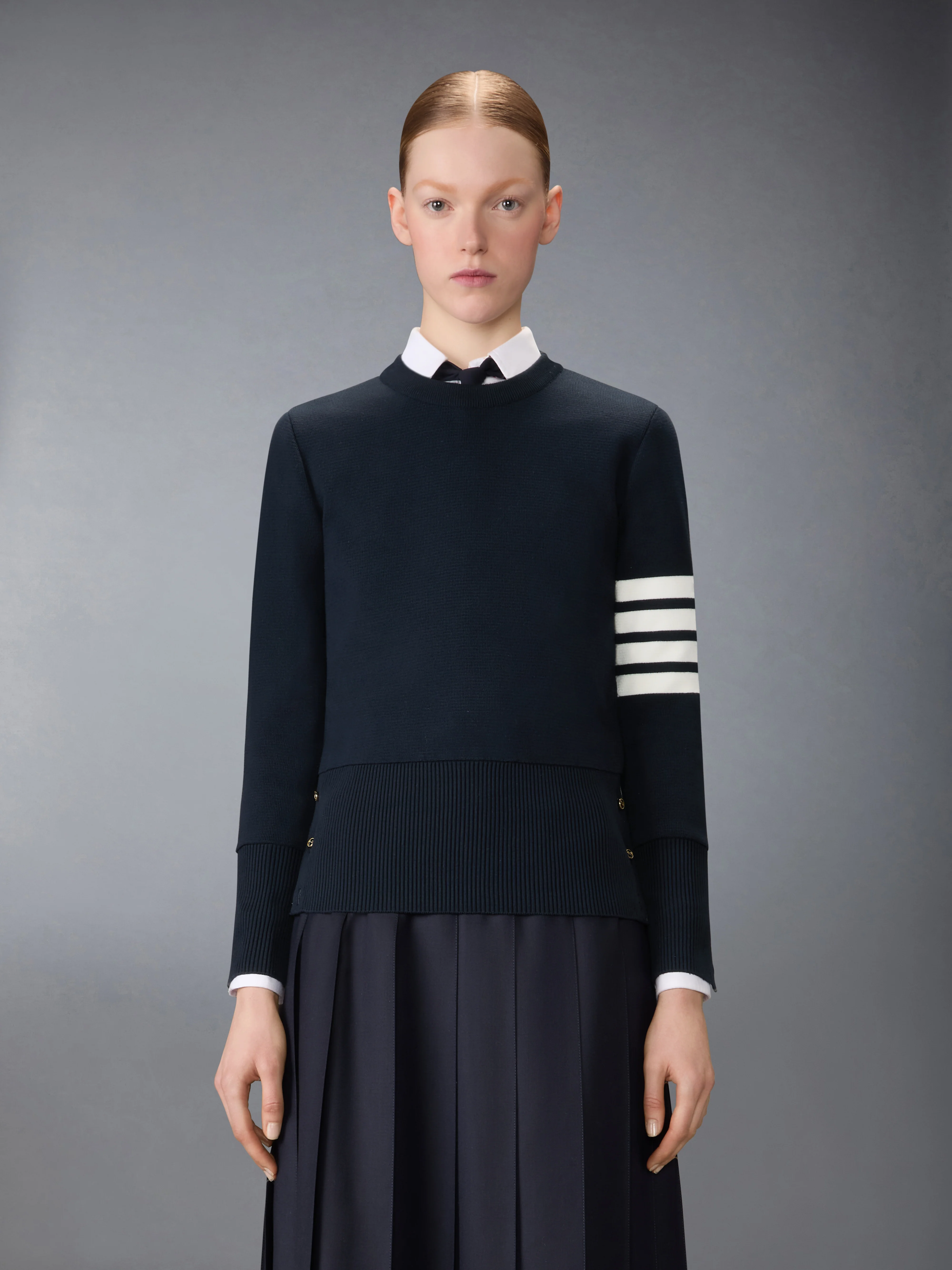 MILANO STITCH COTTON CREPE 4-BAR PULLOVER