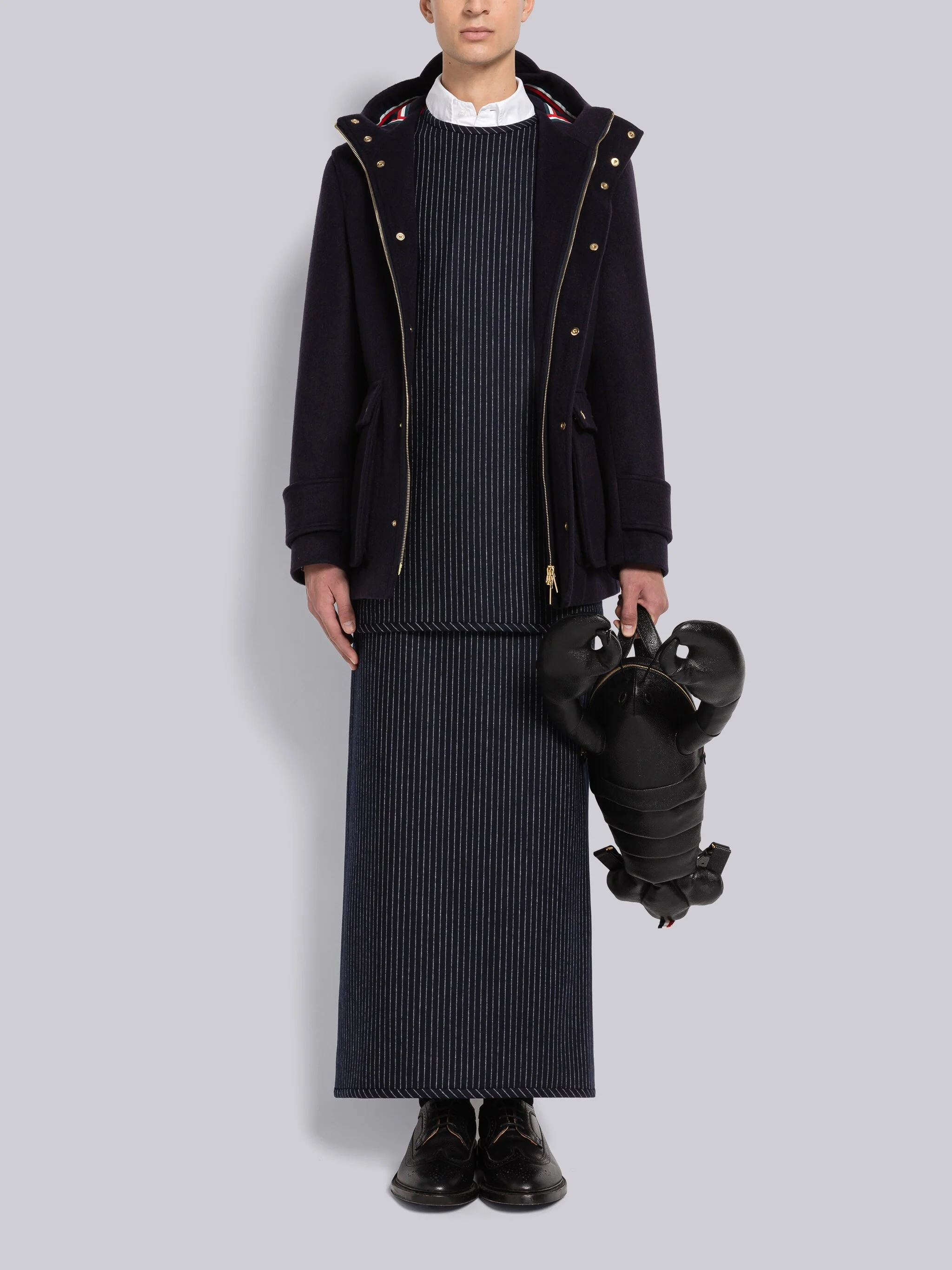 Military Weight Cashmere Snap Front Rain Parka - Image 2