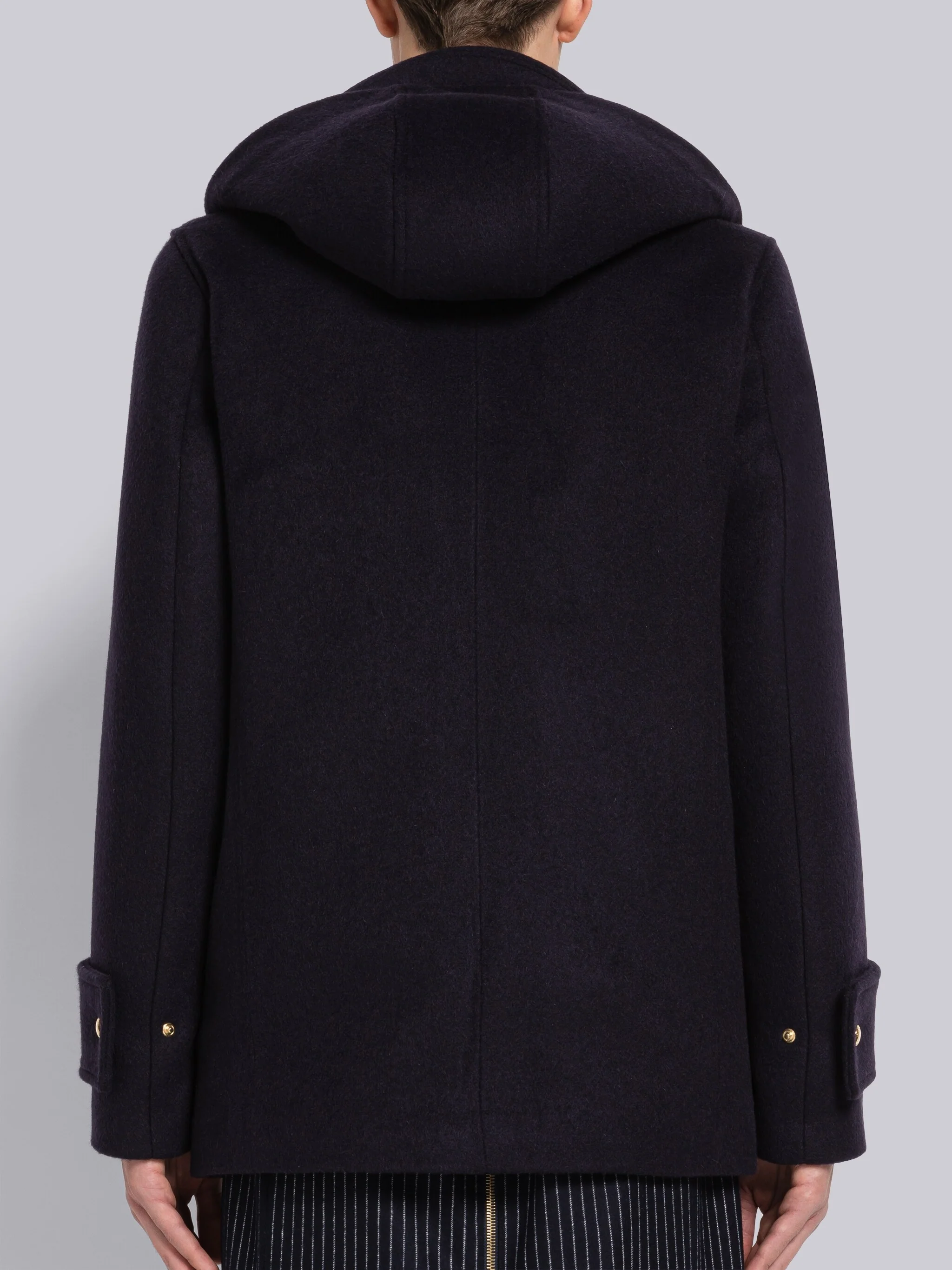 Military Weight Cashmere Snap Front Rain Parka - Image 3