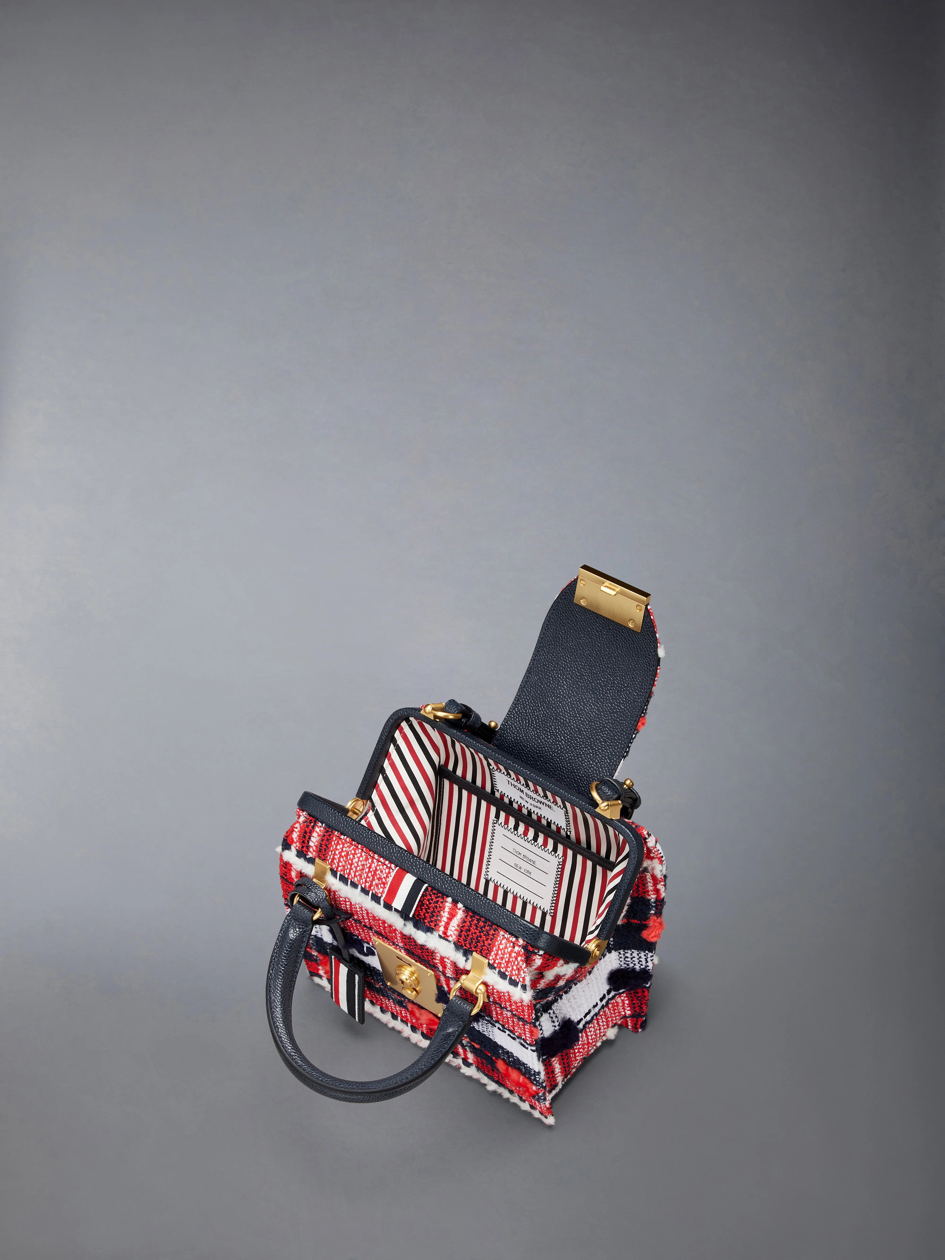 MRS. THOM MINI BAG IN MADRAS CHECK POUF TWEED - Image 4