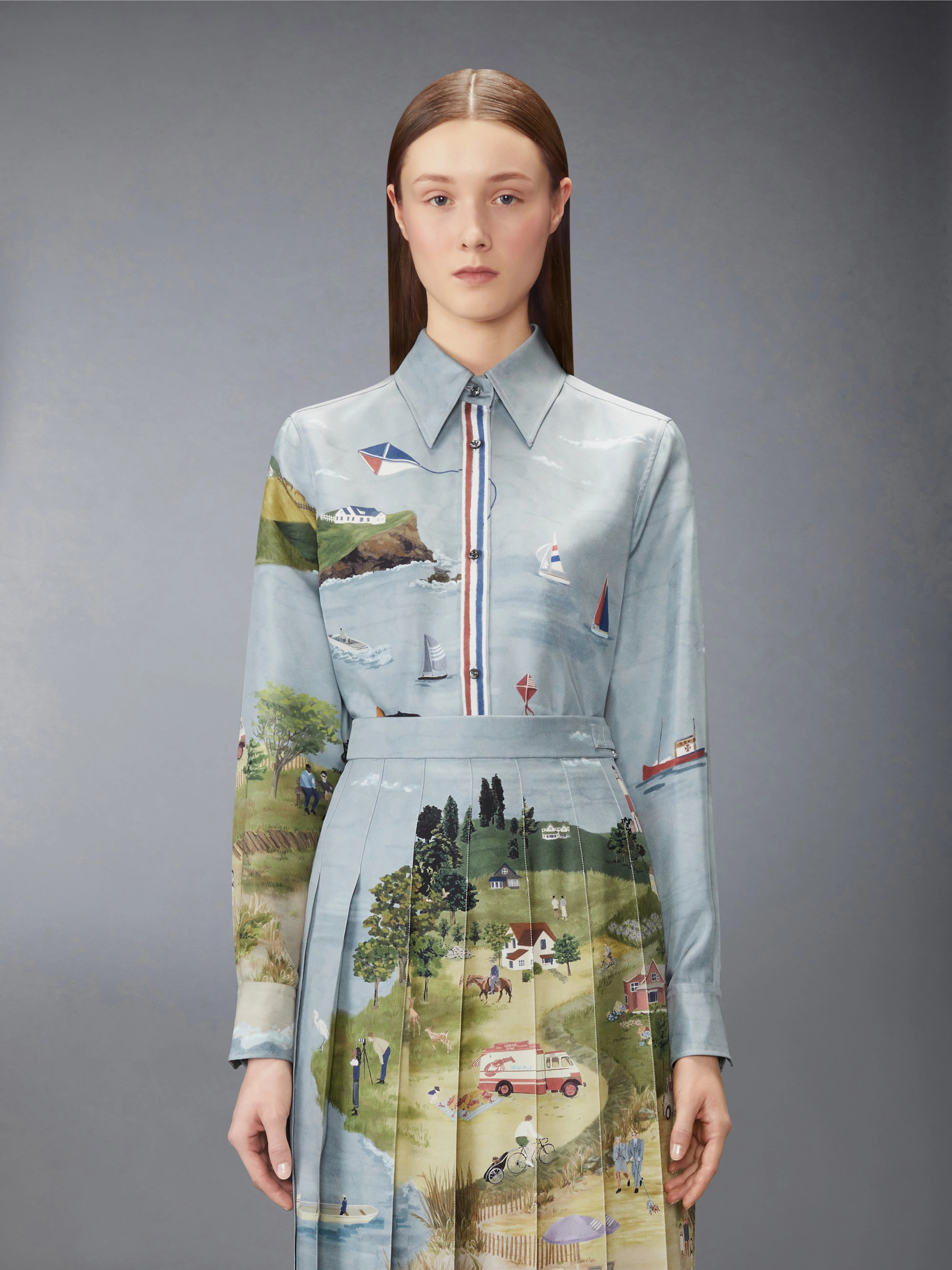 NANTUCKET SCENIC SILK TWILL SHIRT