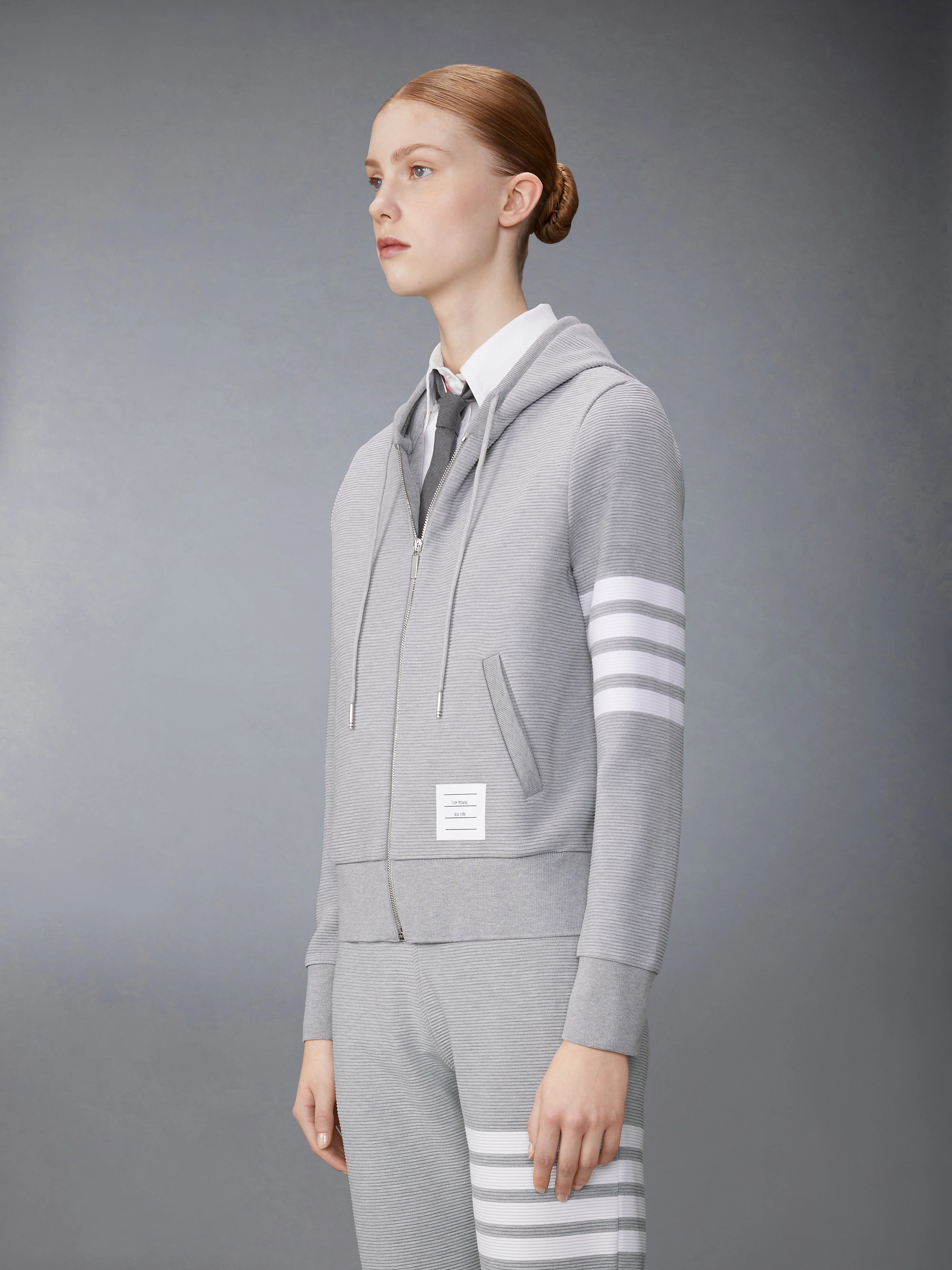 OTTOMAN RIB 4-BAR ZIP HOODIE - Image 3