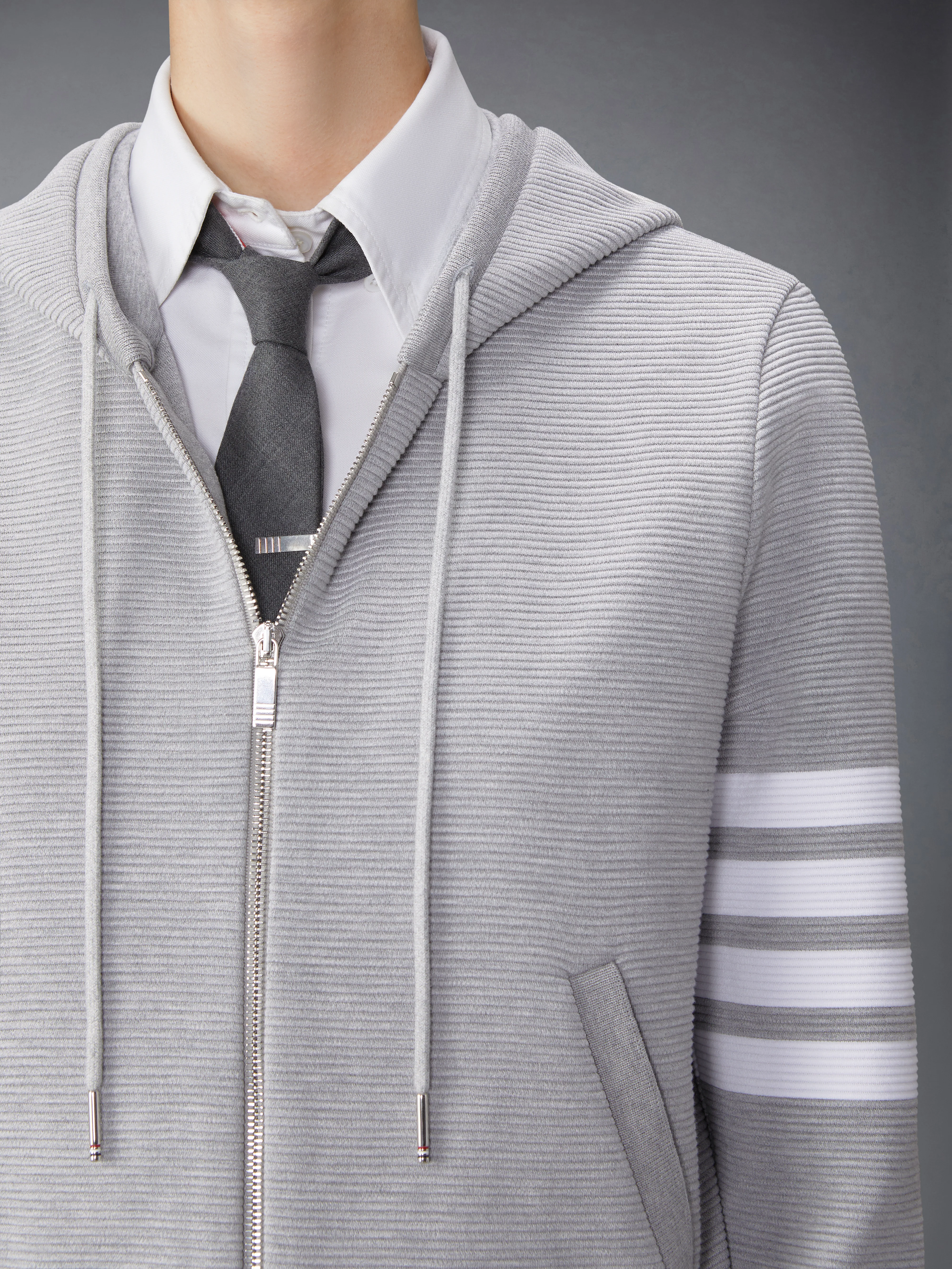 OTTOMAN RIB 4-BAR ZIP HOODIE - Image 4