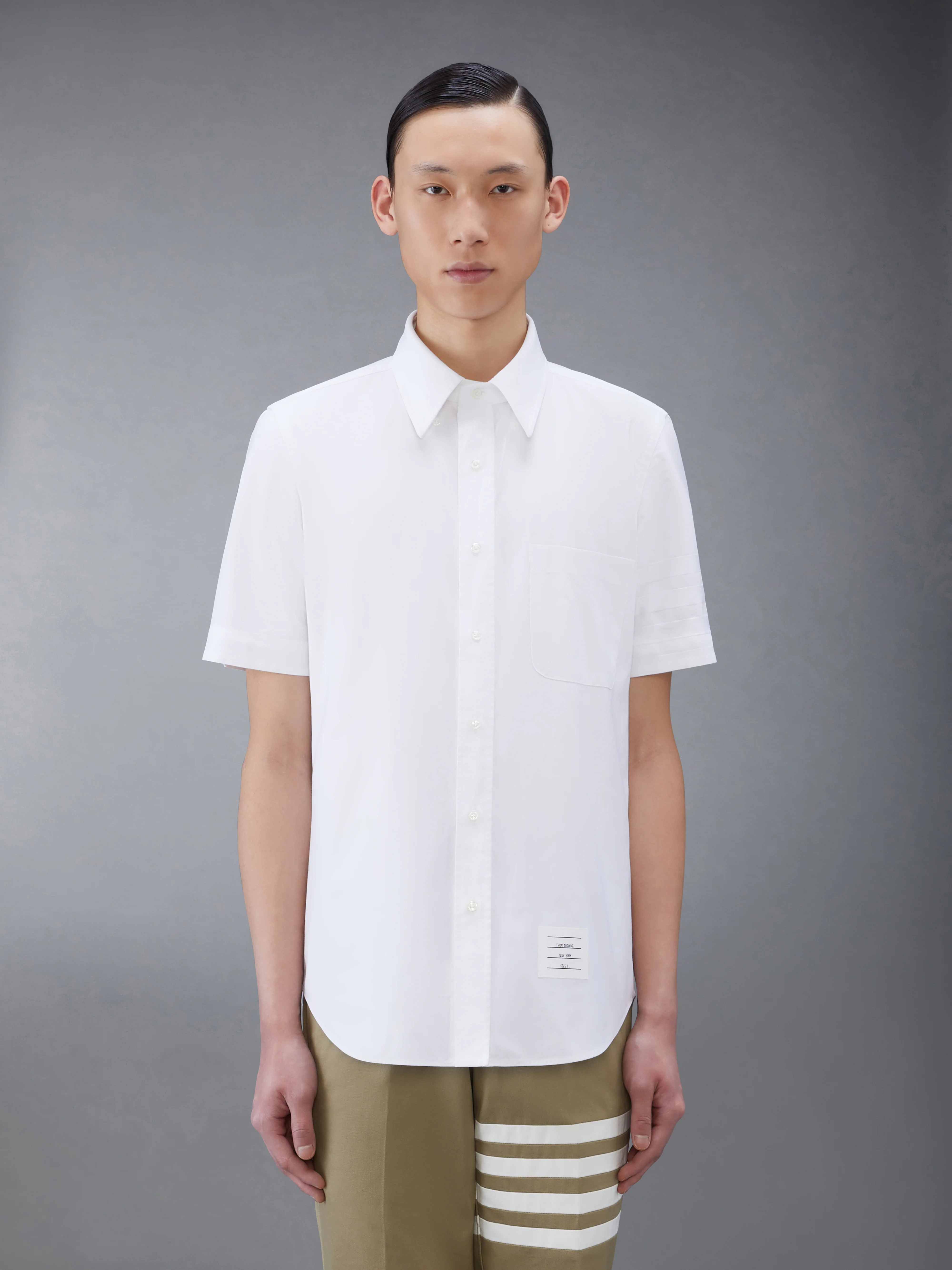 OXFORD SATIN WEAVE 4-BAR SHORT SLEEVE SHIRT - Image 2