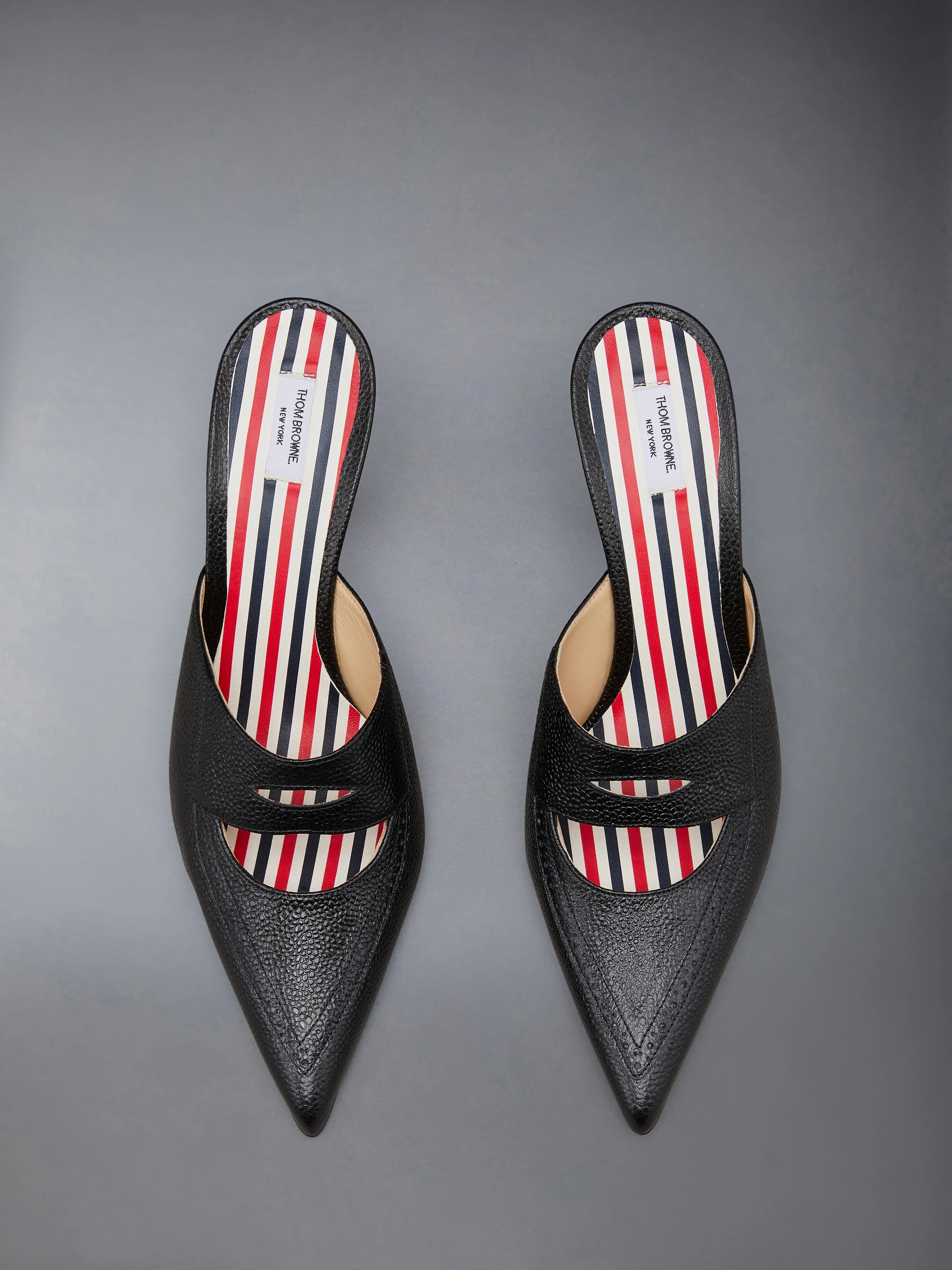 PEBBLE GRAIN CUT OUT PENNY LOAFER MULE - Image 6