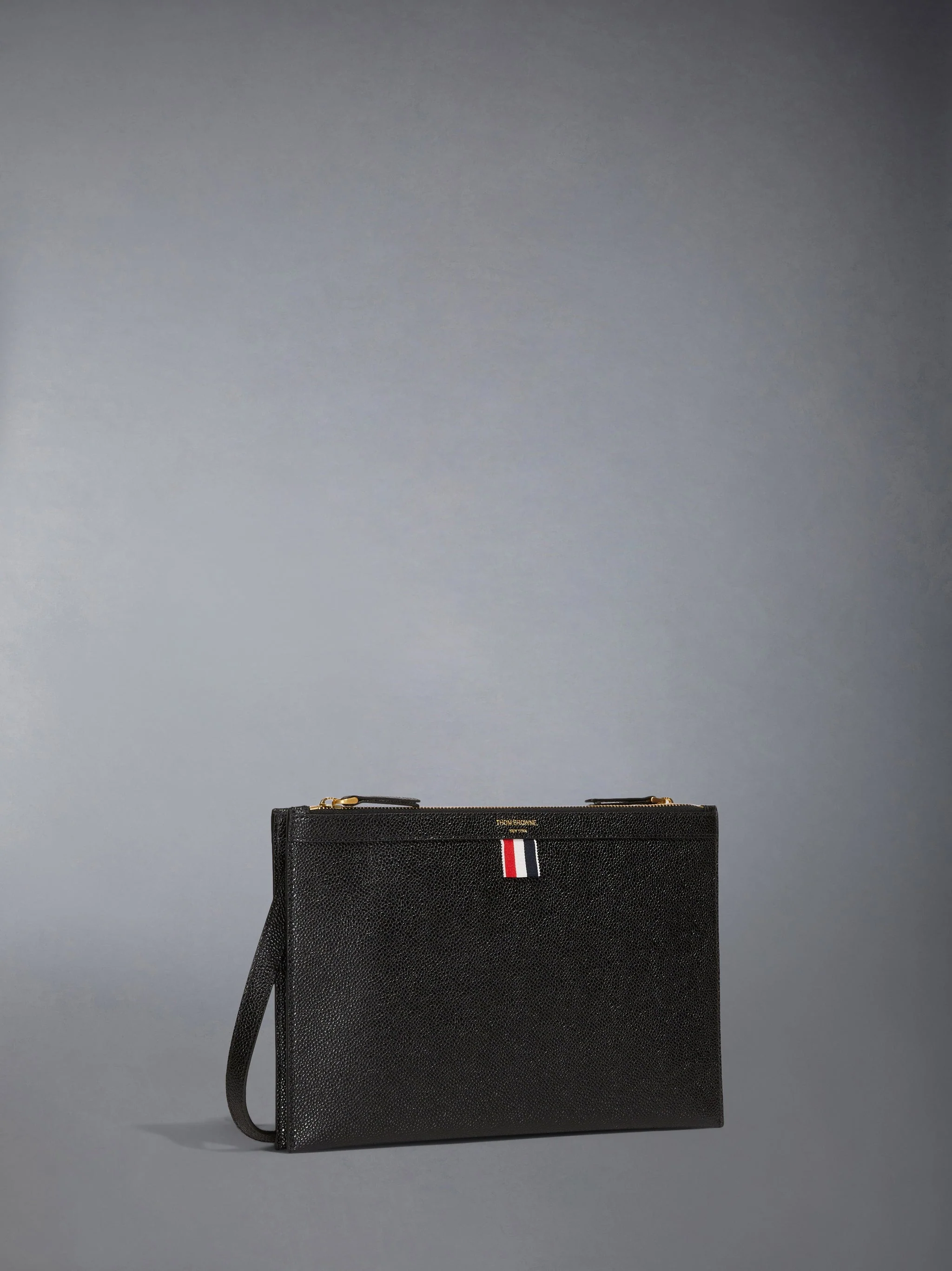 PEBBLE GRAIN DOUBLE ZIP DOCUMENT HOLDER CROSSBODY - Image 2