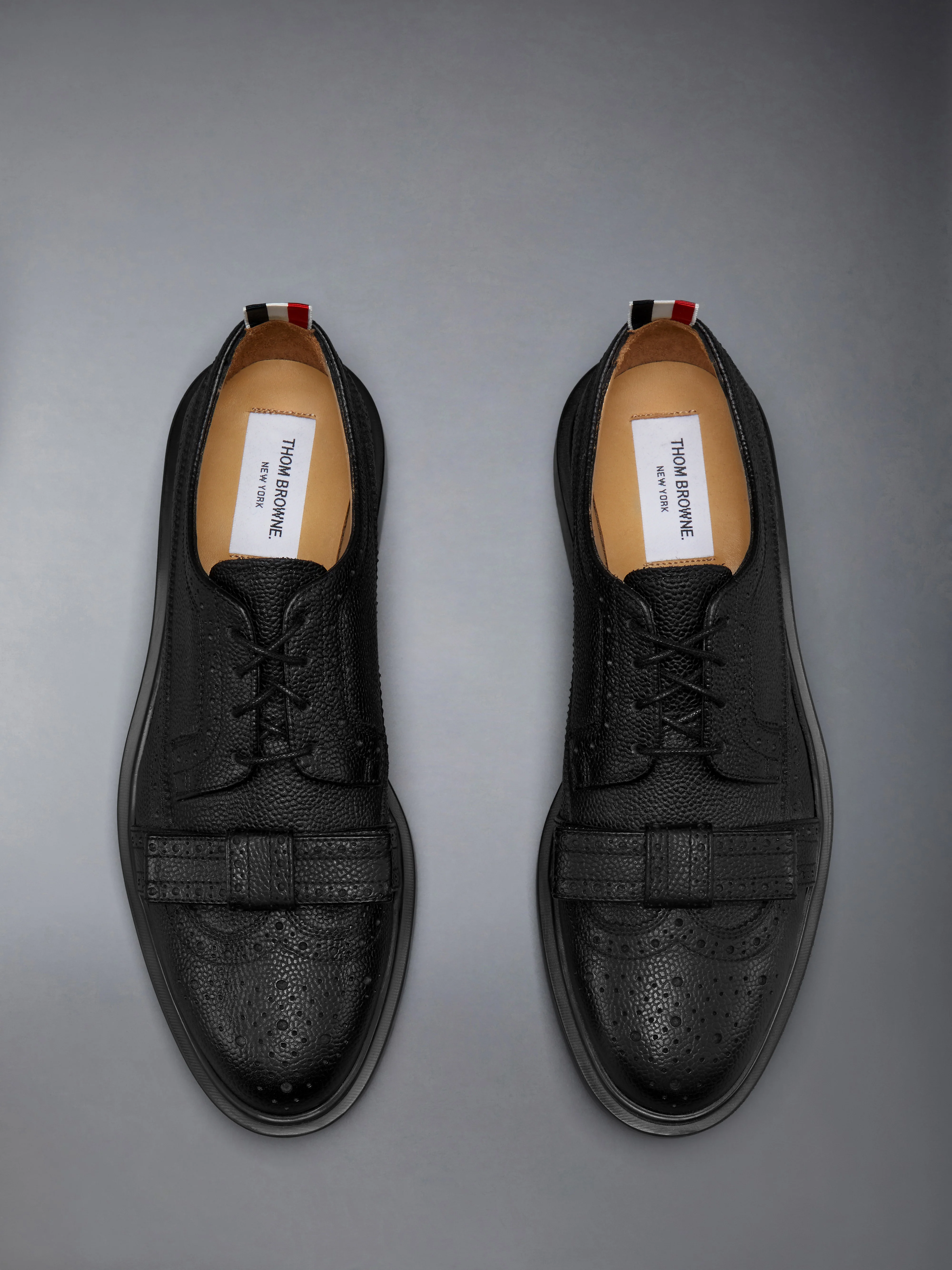PEBBLE GRAIN LIGHTWEIGHT RUBBER SOLE BOW LONGWING BROGUES - Image 5