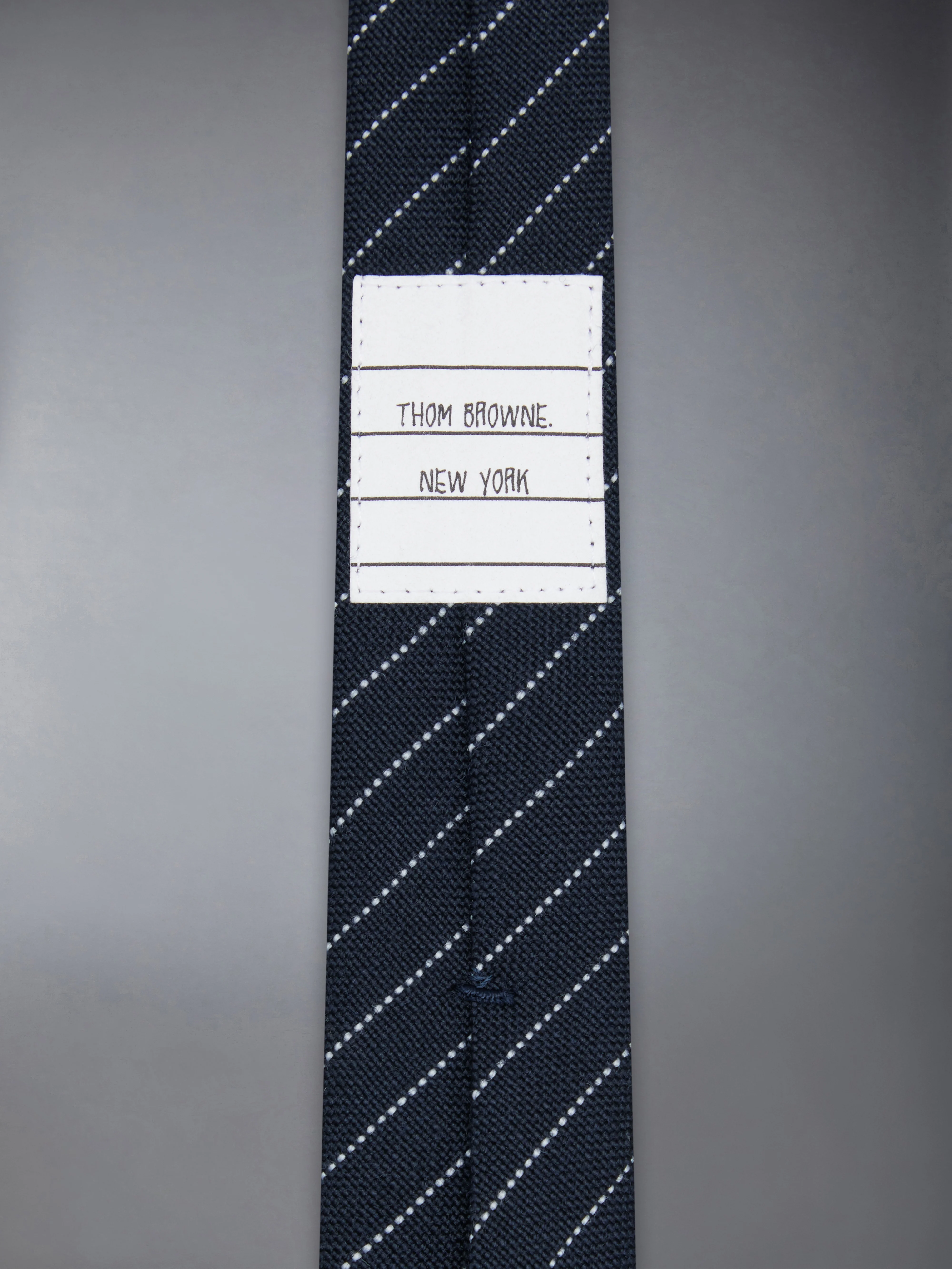 PINSTRIPE HIGH TWIST WOOL SHORT TIE - Image 3