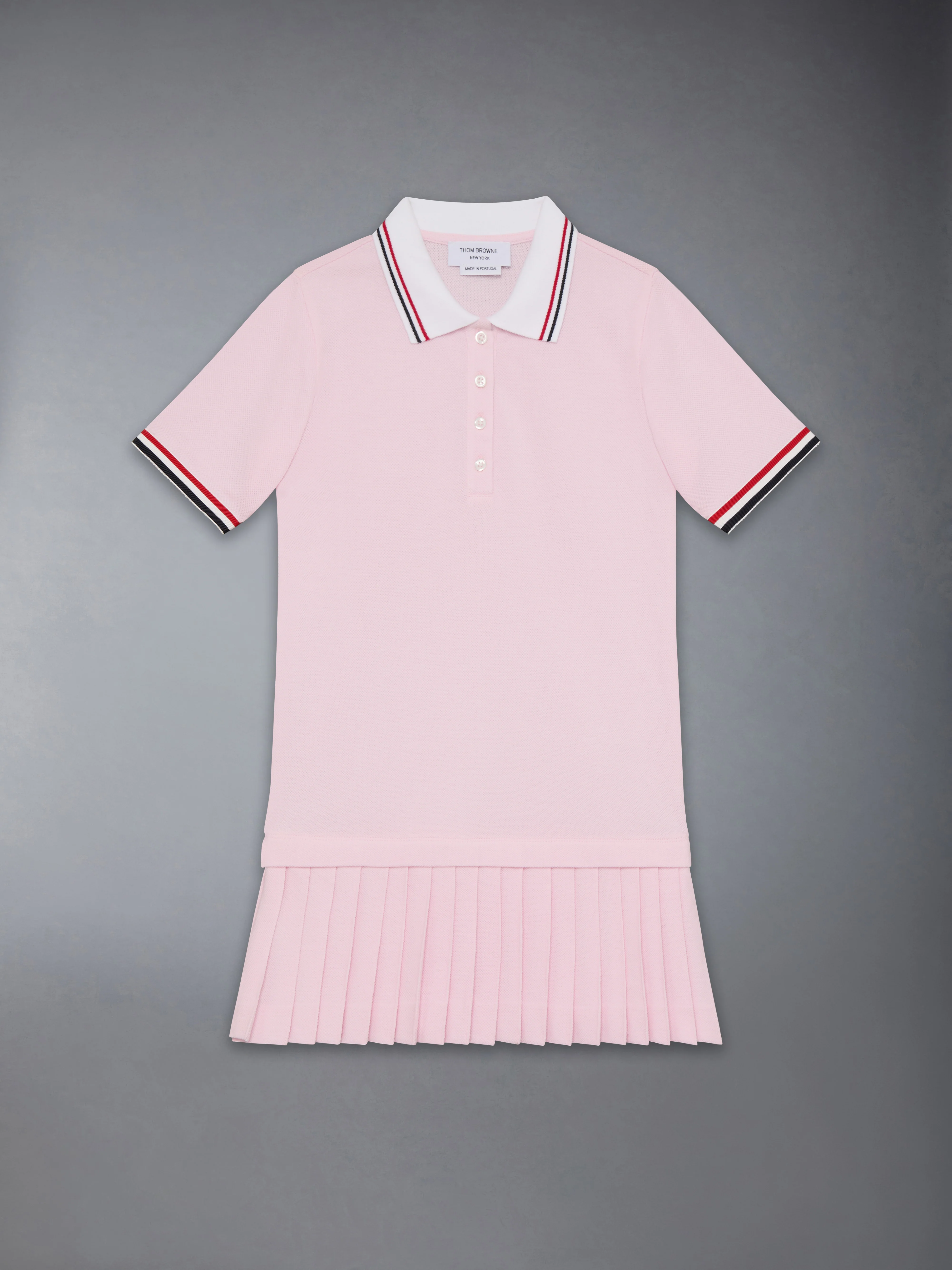 PIQUE PLEATED POLO DRESS