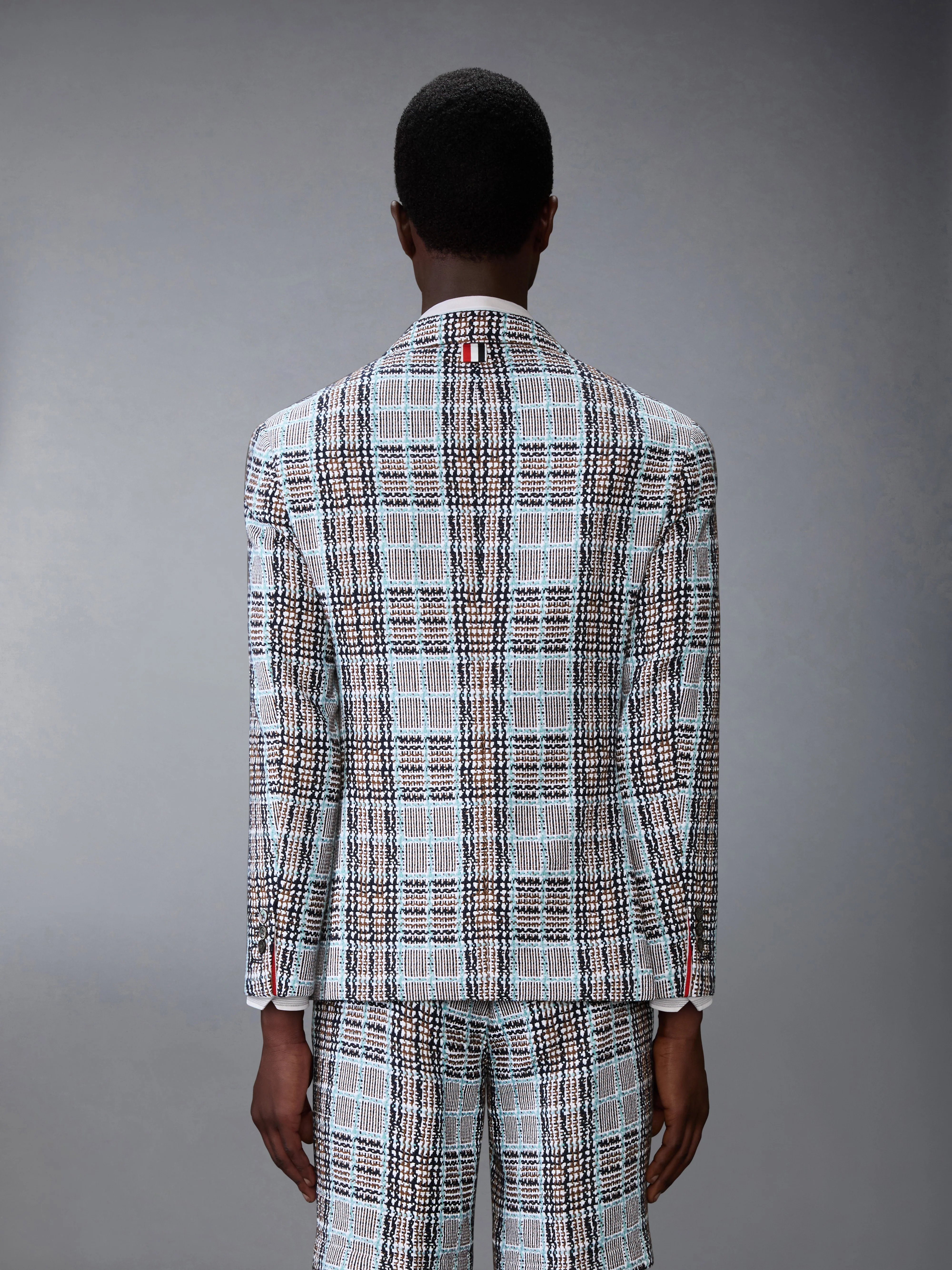 PLAID CHECK SUMMER TWEED WIDE SHOULDER SPORTCOAT - Image 2