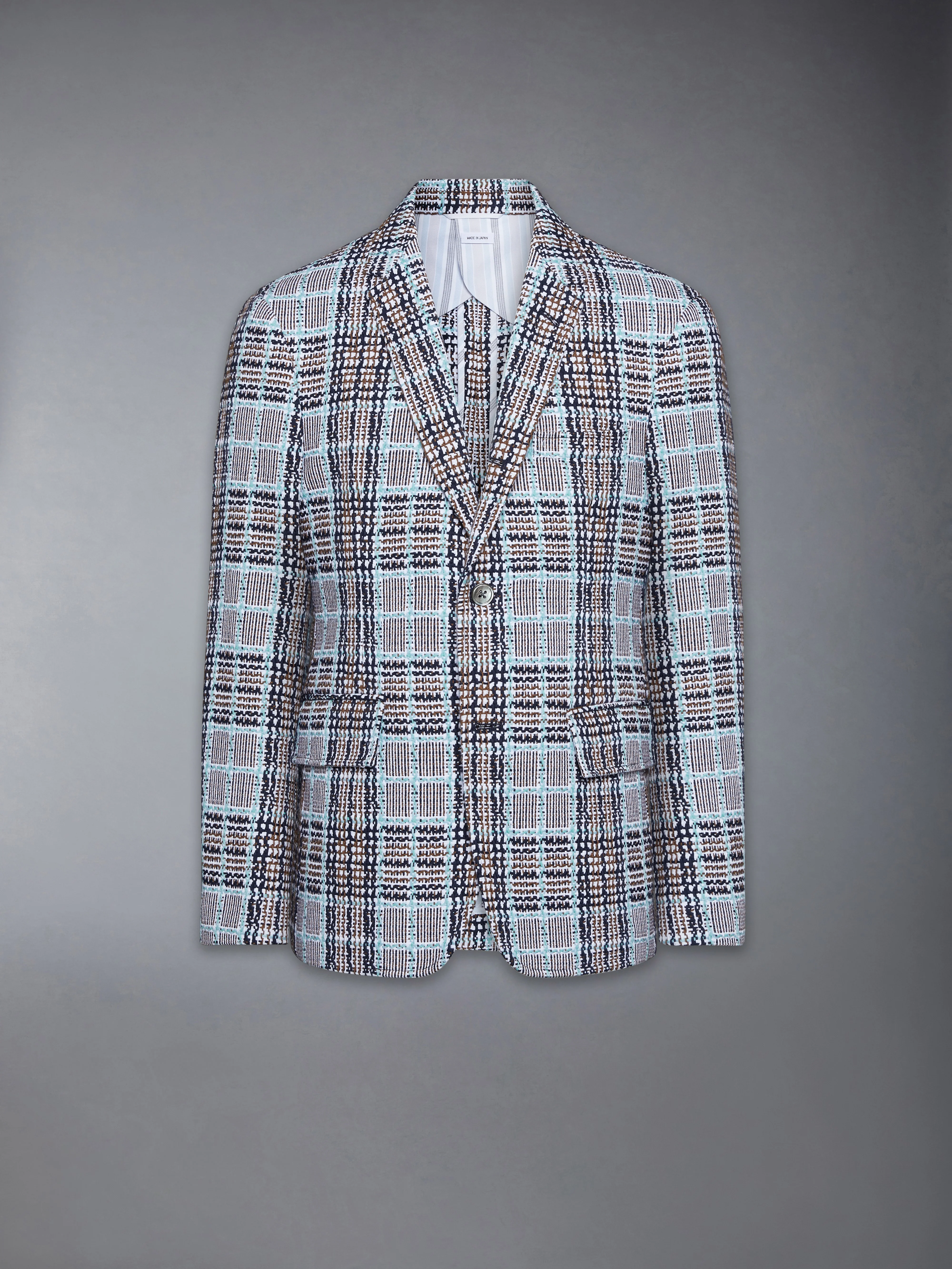 PLAID CHECK SUMMER TWEED WIDE SHOULDER SPORTCOAT - Image 6