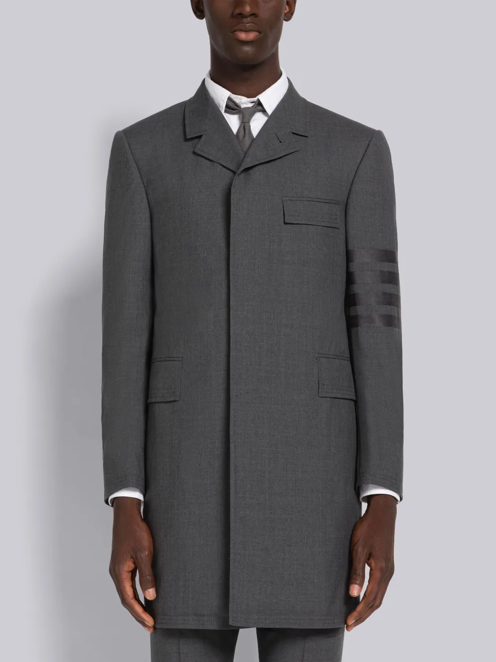 PLAIN WEAVE 4-BAR CHESTERFIELD OVERCOAT