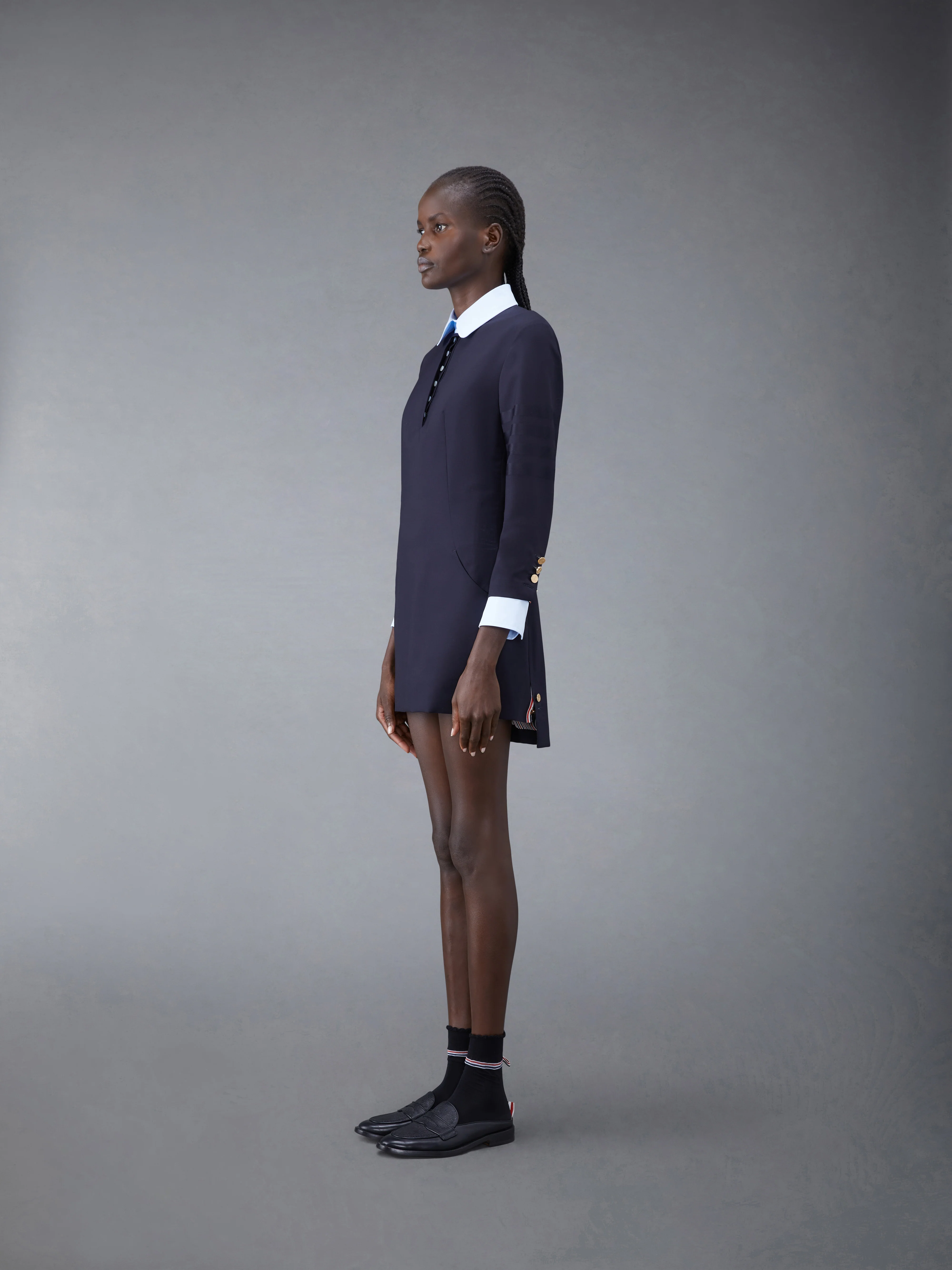 Plain Weave 4-Bar Seamed Sport Coat Dress - Image 2