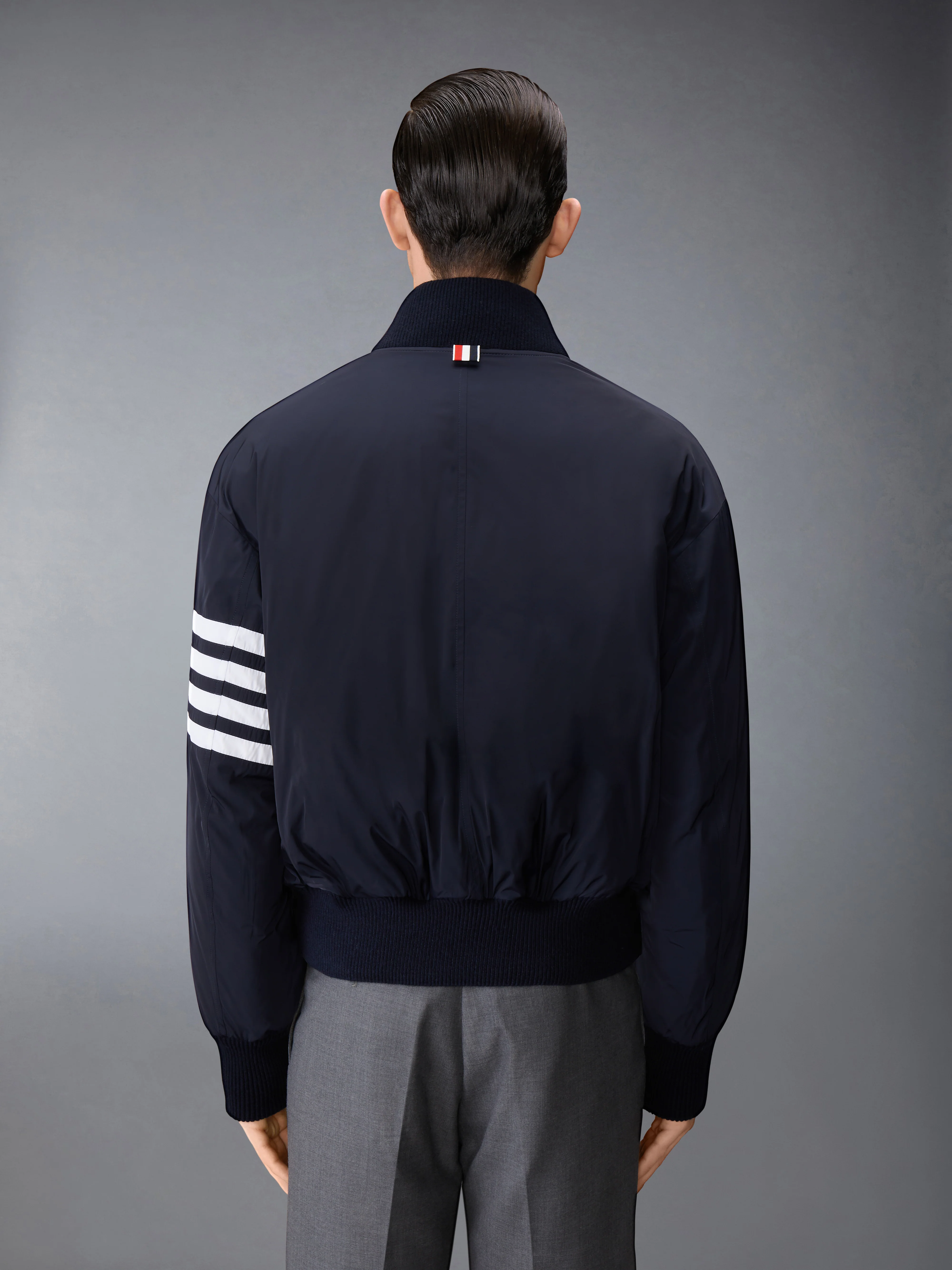 POLY TWILL 4-BAR OVERSIZED KNIT DOWN BLOUSON JACKET - Image 2