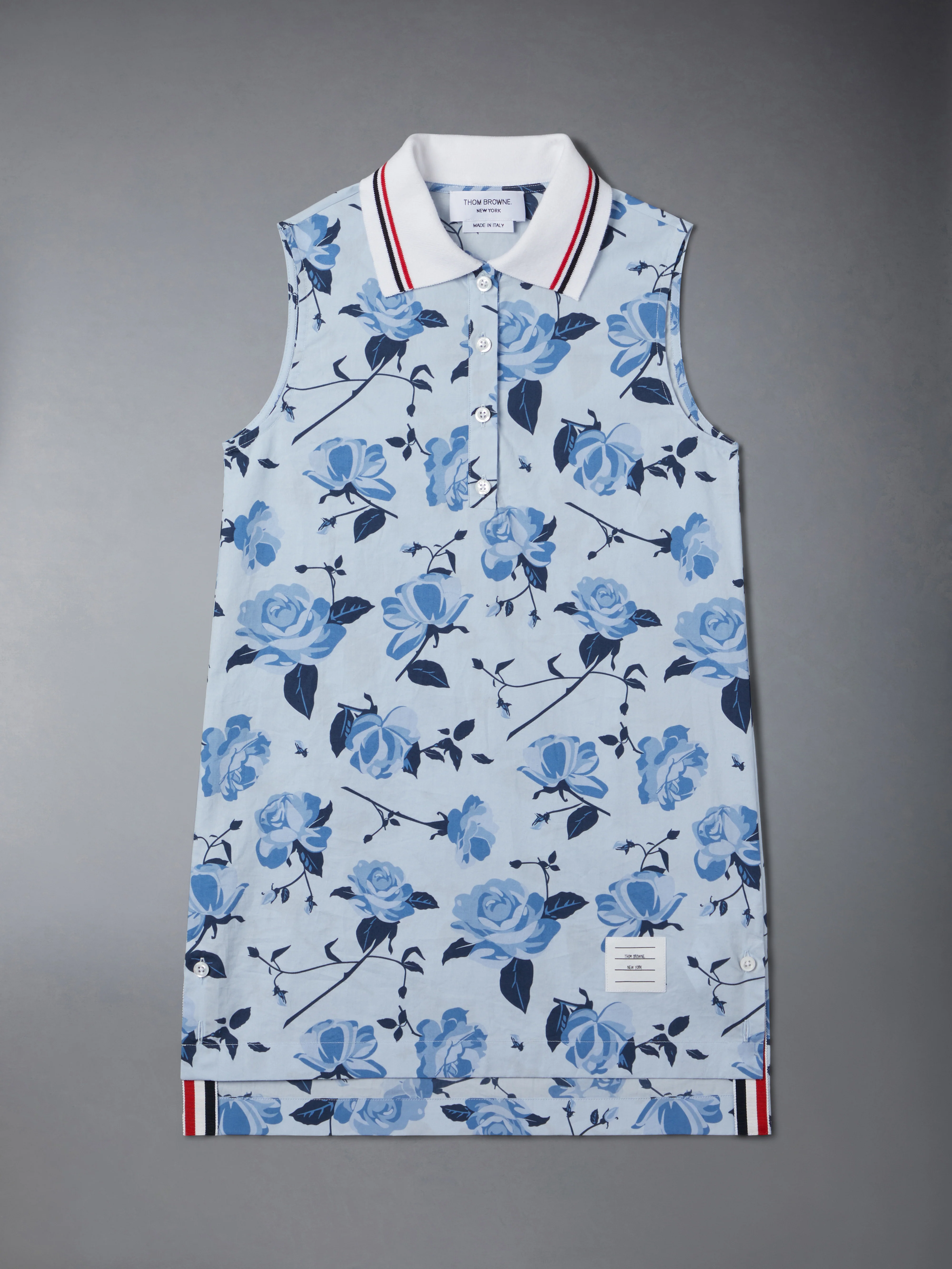 POPLIN ROSE FLORAL POLO DRESS