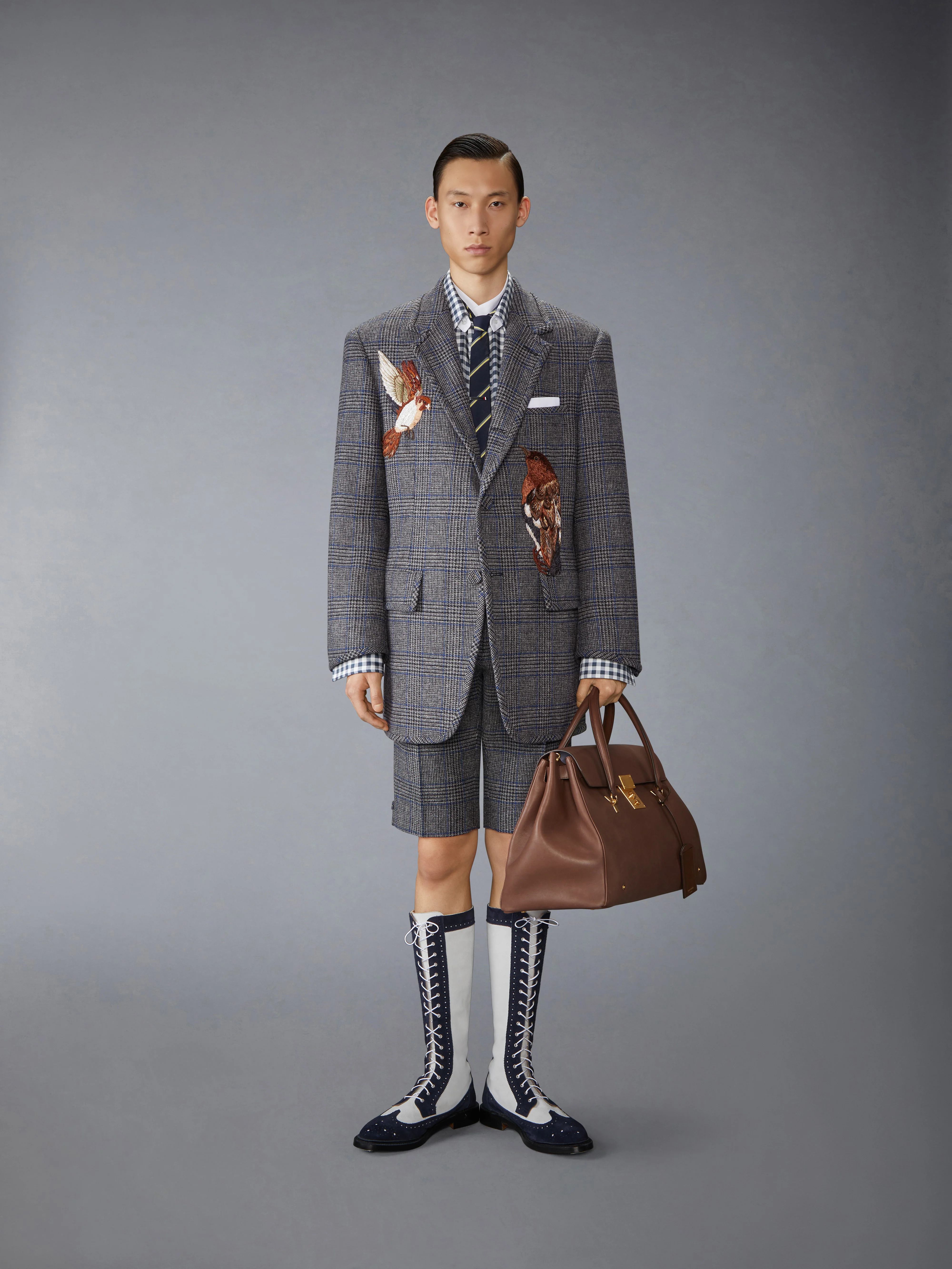 PRINCE OF WALES HUNTING TWEED BACKSTRAP SHORTS - Image 3