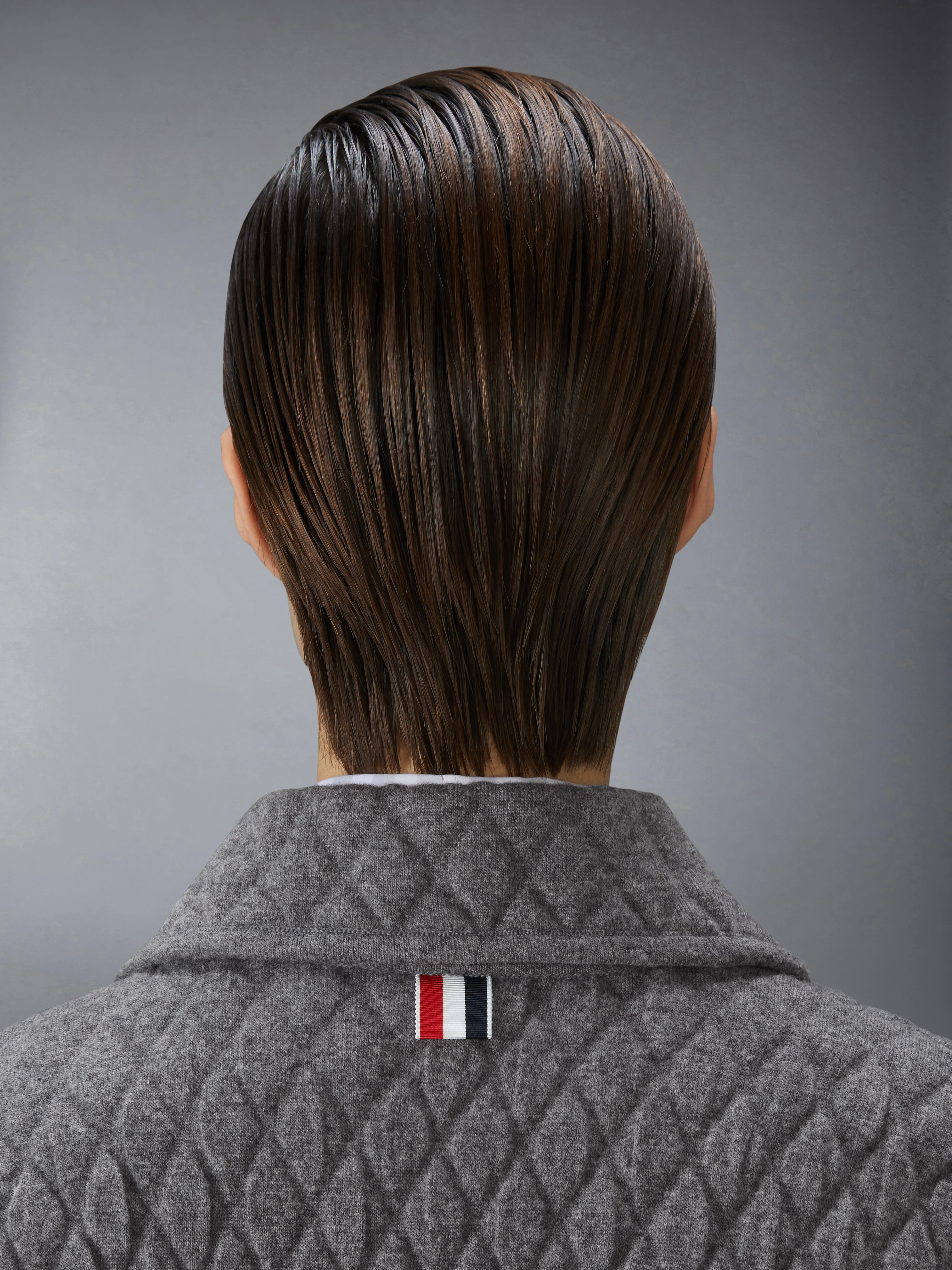 QUILTED KNIT JACQUARD MERINO WOOL 4-BAR WORK JACKET - Image 4