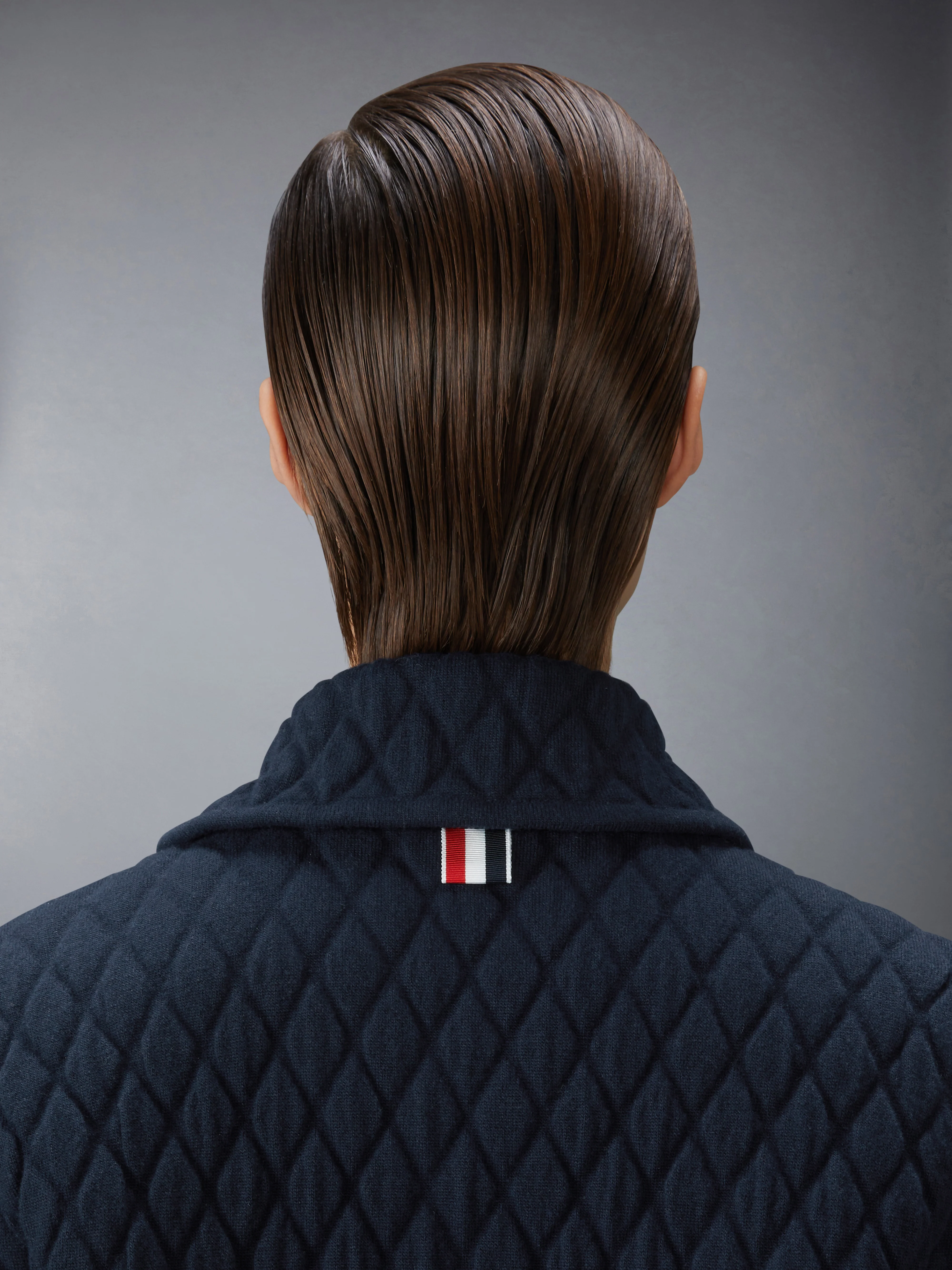 QUILTED KNIT JACQUARD MERINO WOOL 4-BAR WORK JACKET - Image 4