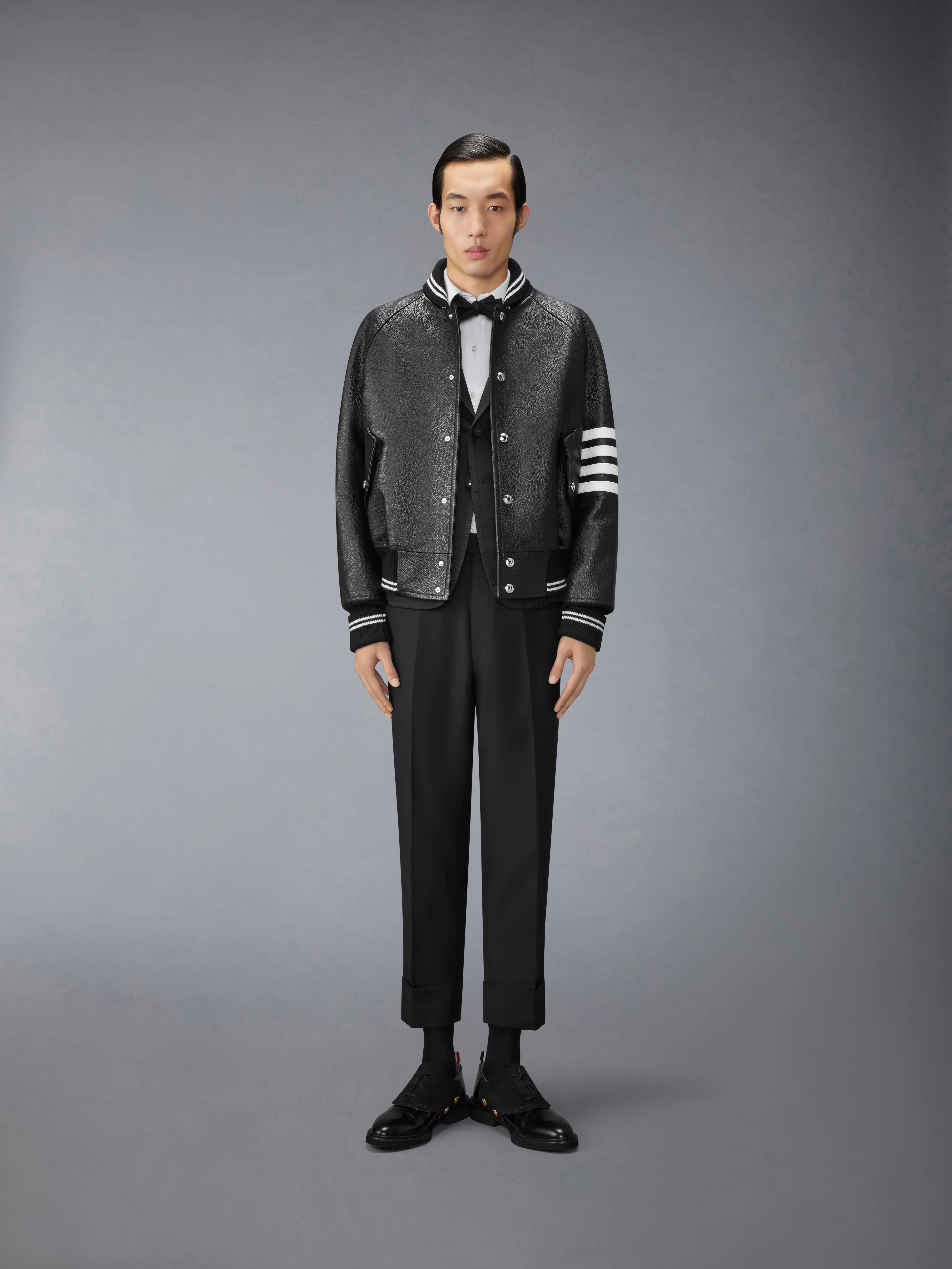 RAGLAN SLEEVE OVERSIZED LEATHER BLOUSON - Image 3
