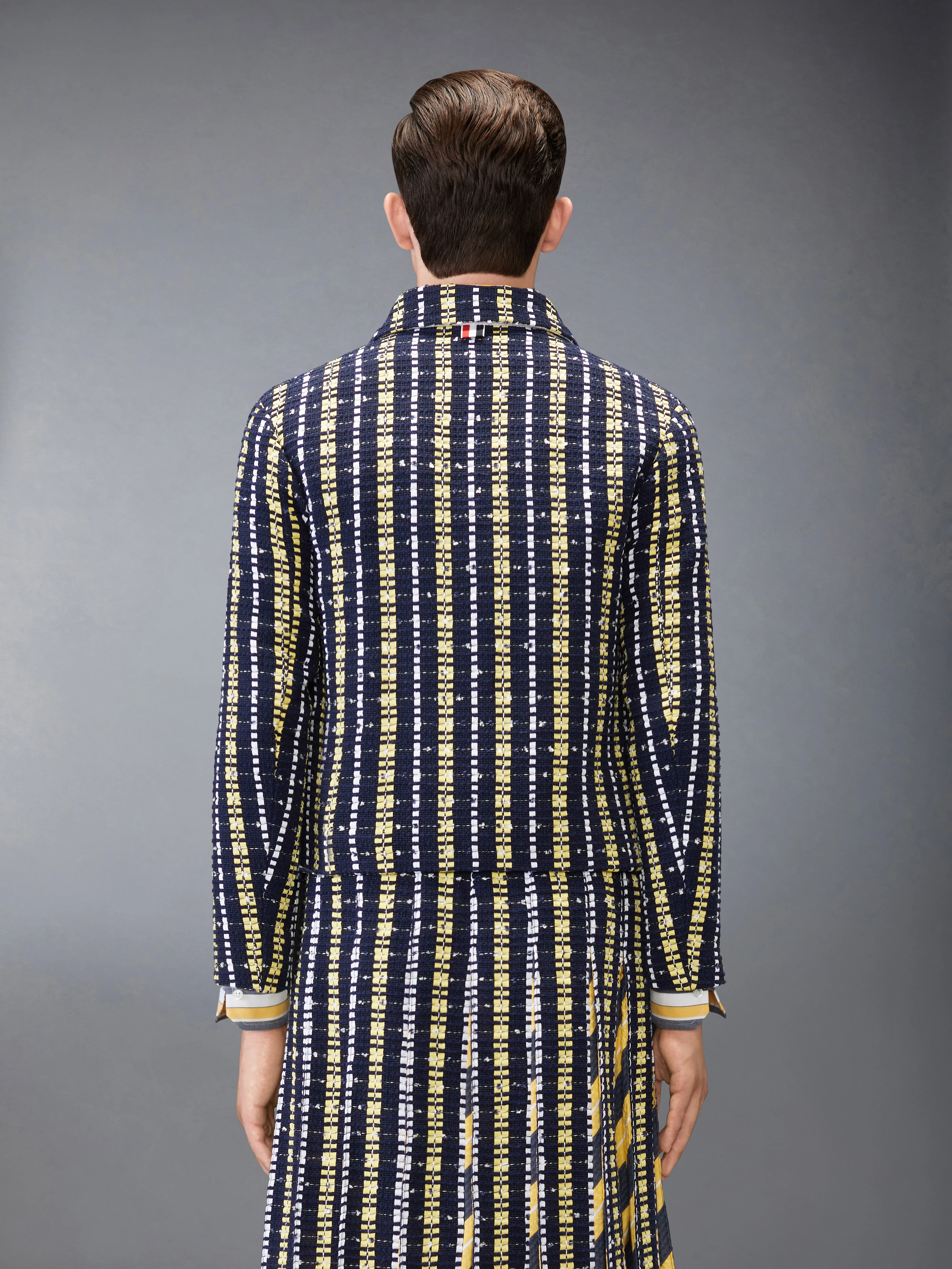 REPP STRIPE GROSGRAIN TWEED GOLF JACKET - Image 2