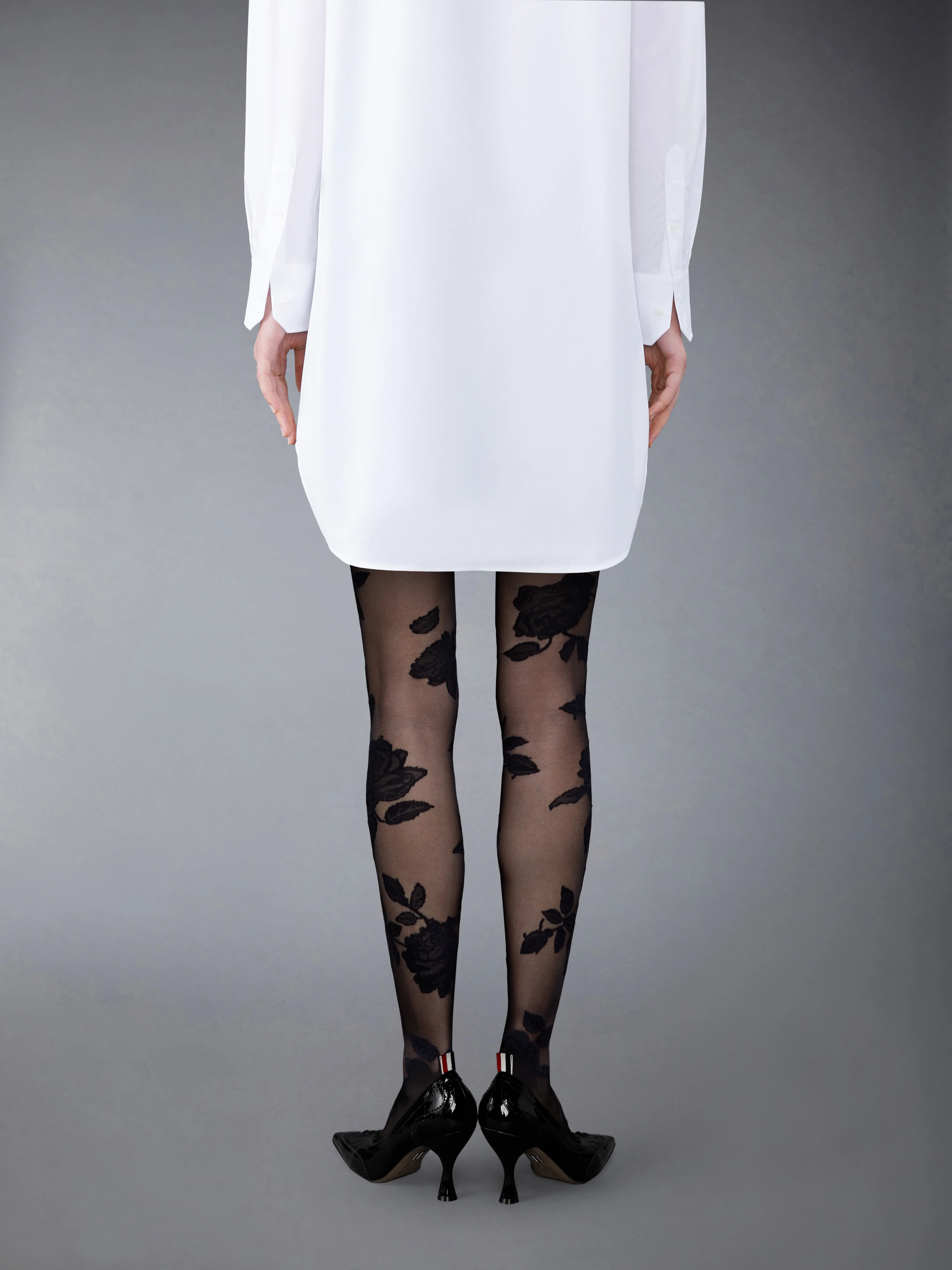 ROSE JACQUARD SHEER TIGHTS - Image 2