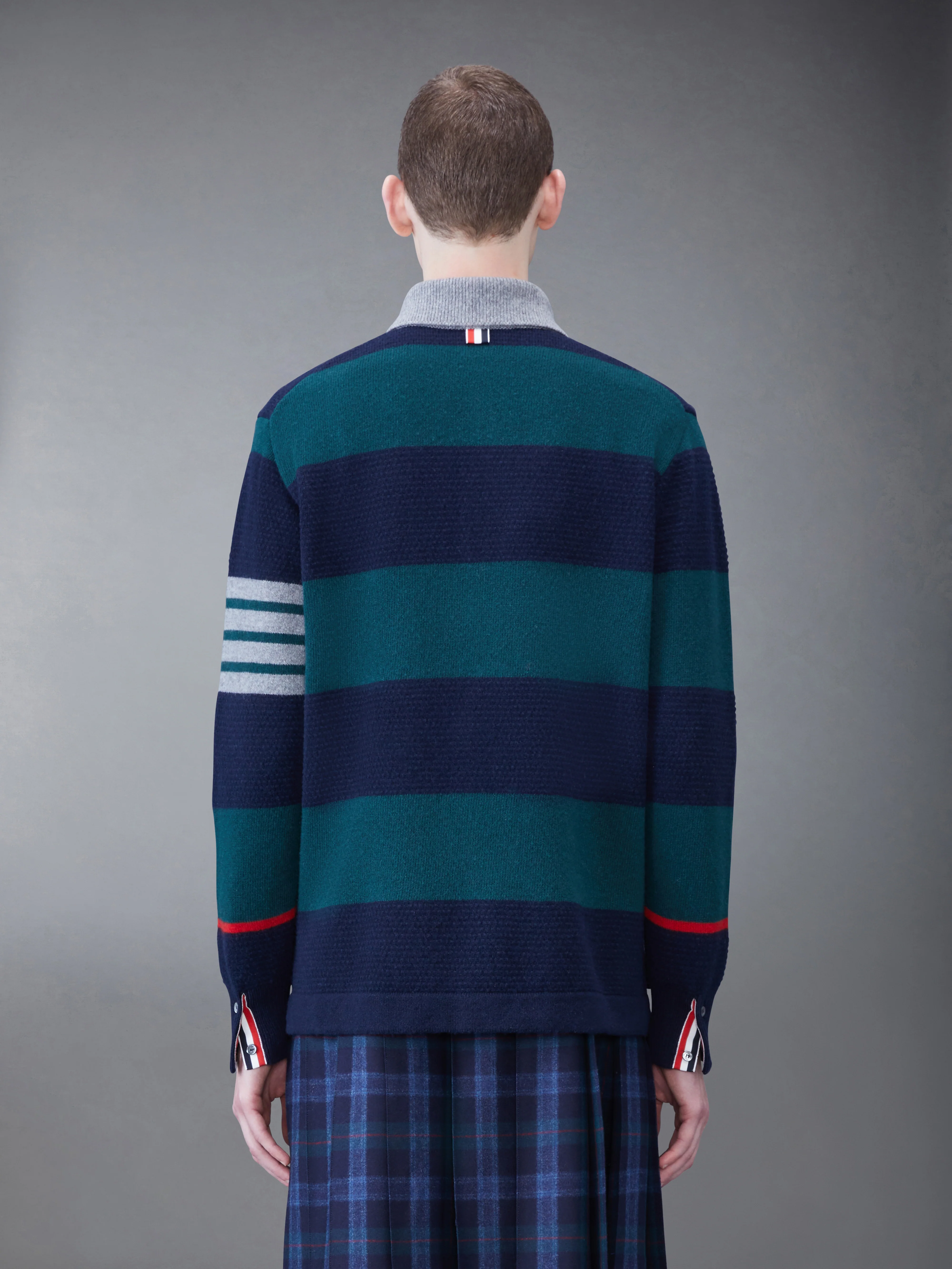 Rugby Stripe Merino 4-Bar Long Sleeve Polo - Image 2