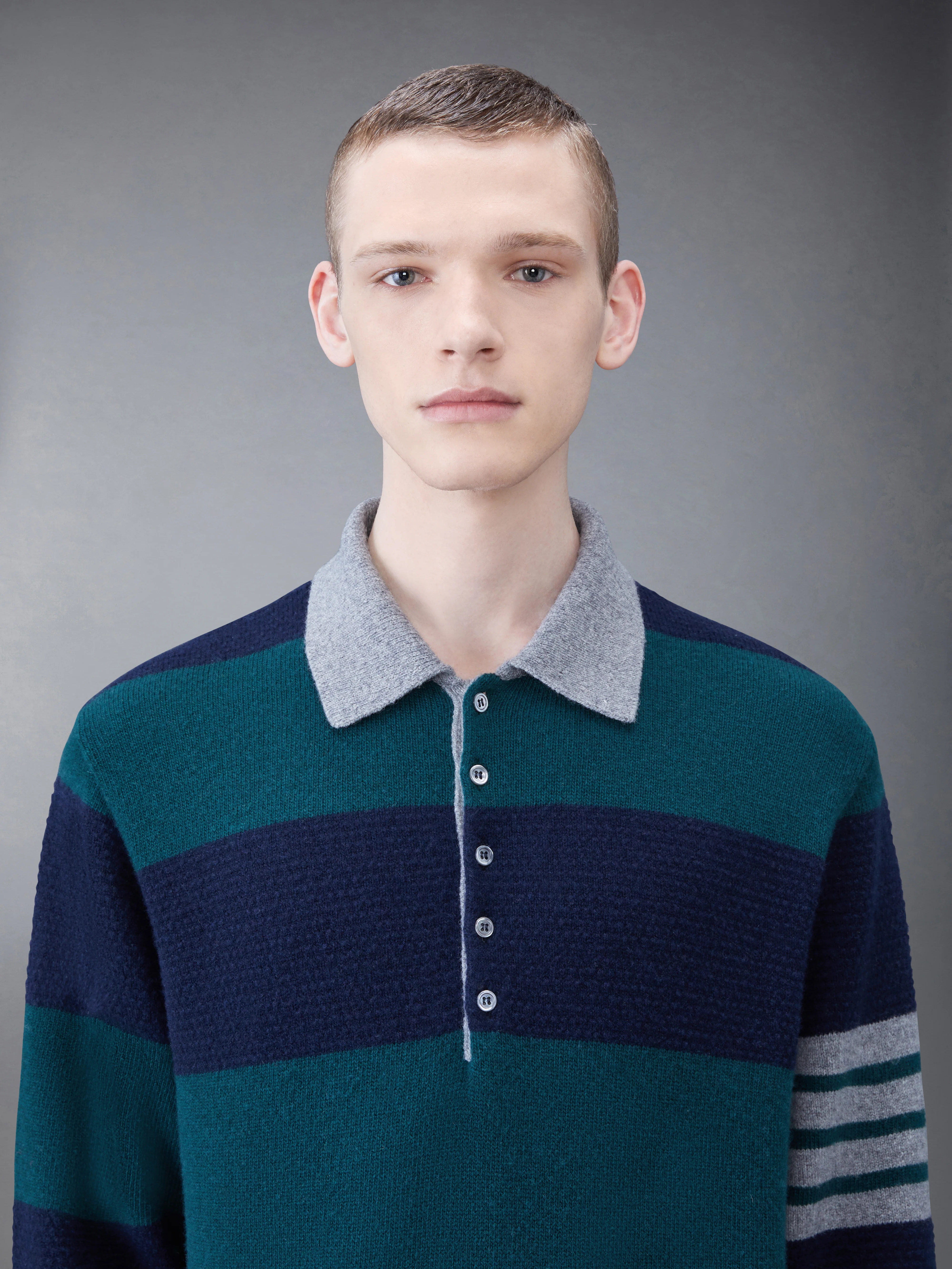 Rugby Stripe Merino 4-Bar Long Sleeve Polo - Image 5