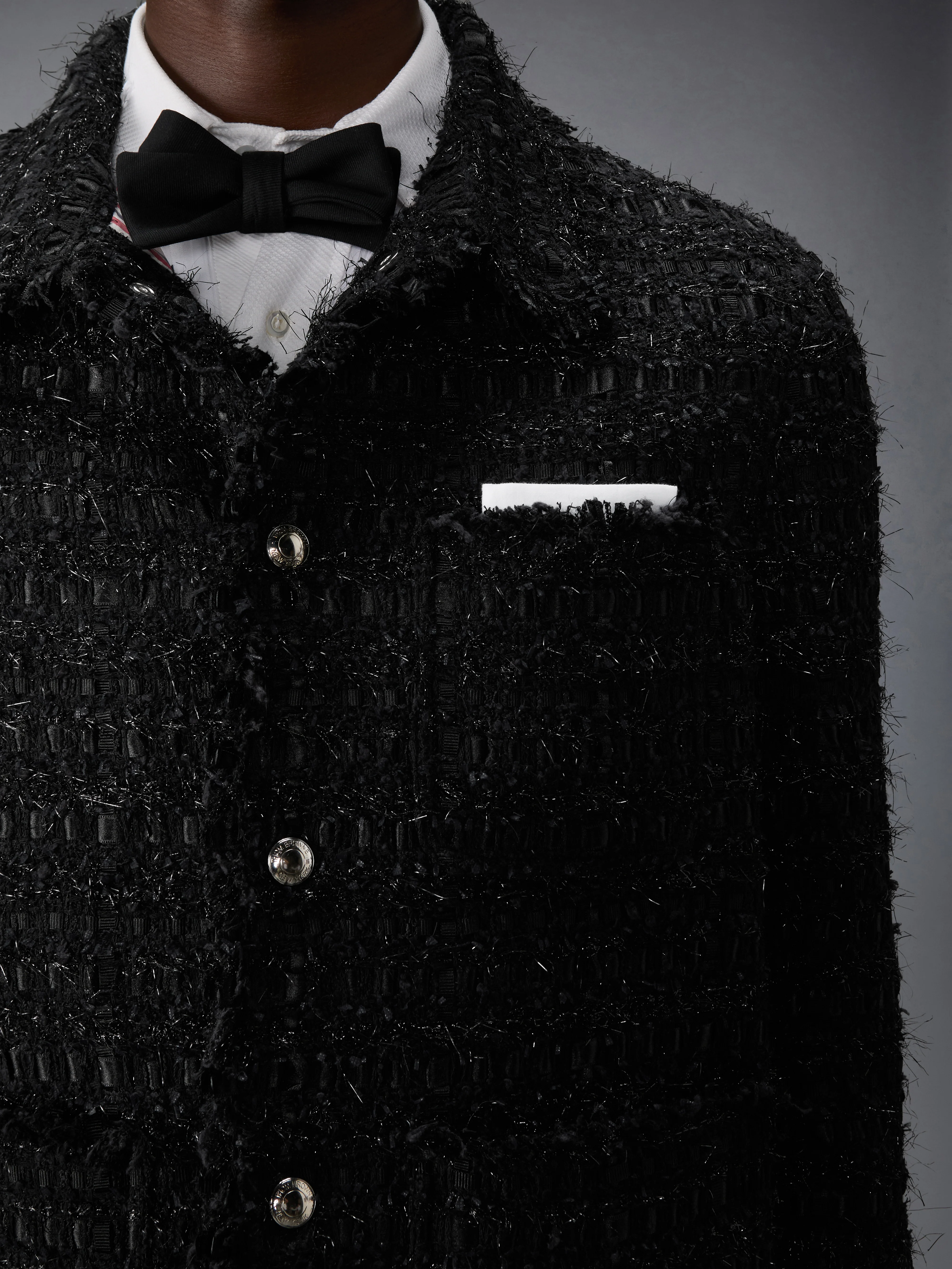 SATIN RIBBON TWEED FRAY EDGE UTILITY JACKET - Image 5
