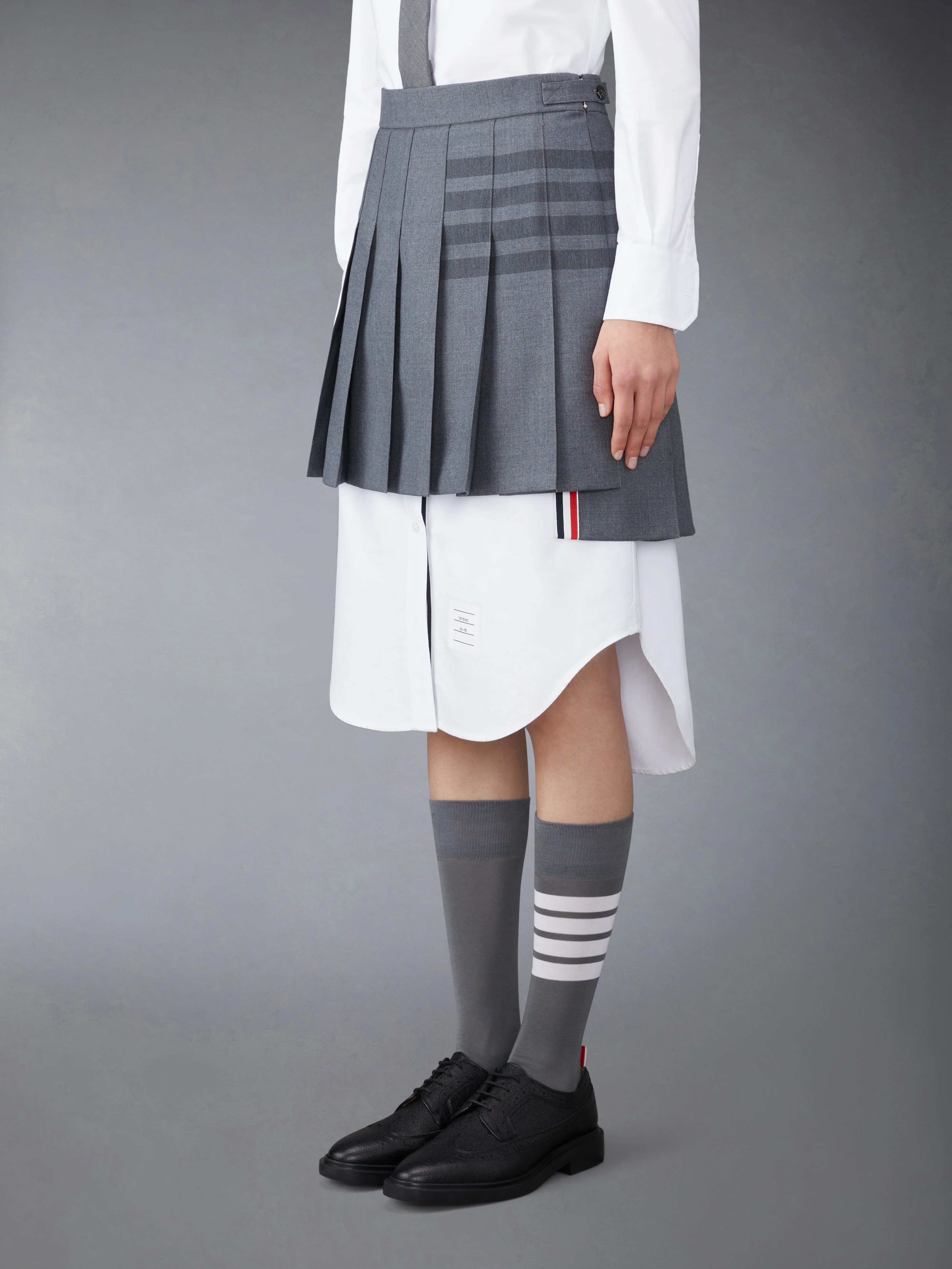 SCHOOL UNIFORM 4-BAR PLEATED MINI SKIRT - Image 2
