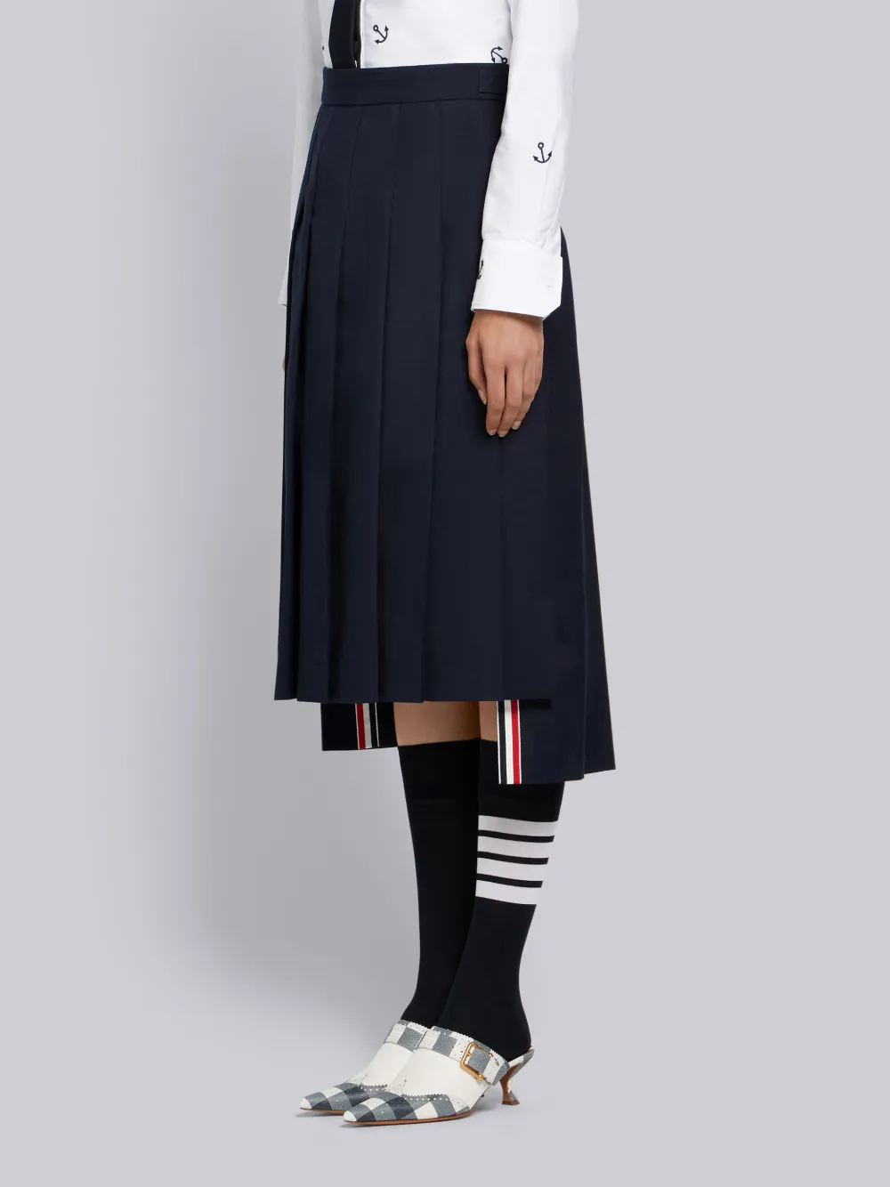SCHOOL UNIFORM PLAIN WEAVE CLASSIC MIDI PLEATED SKIRT - Image 2