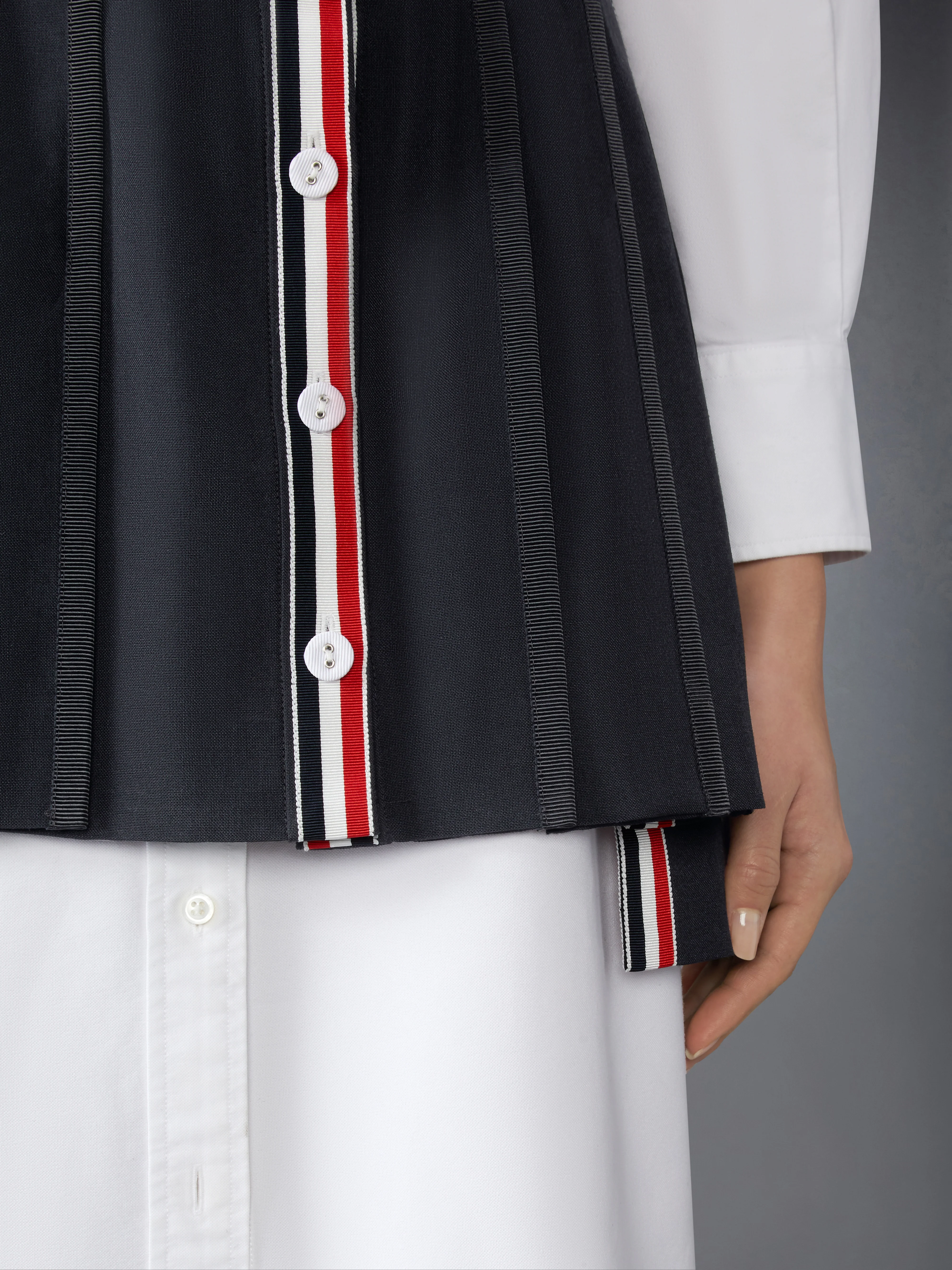 SCHOOL UNIFORM PLAIN WEAVE MINI PLEATED WRAP SKIRT - Image 5