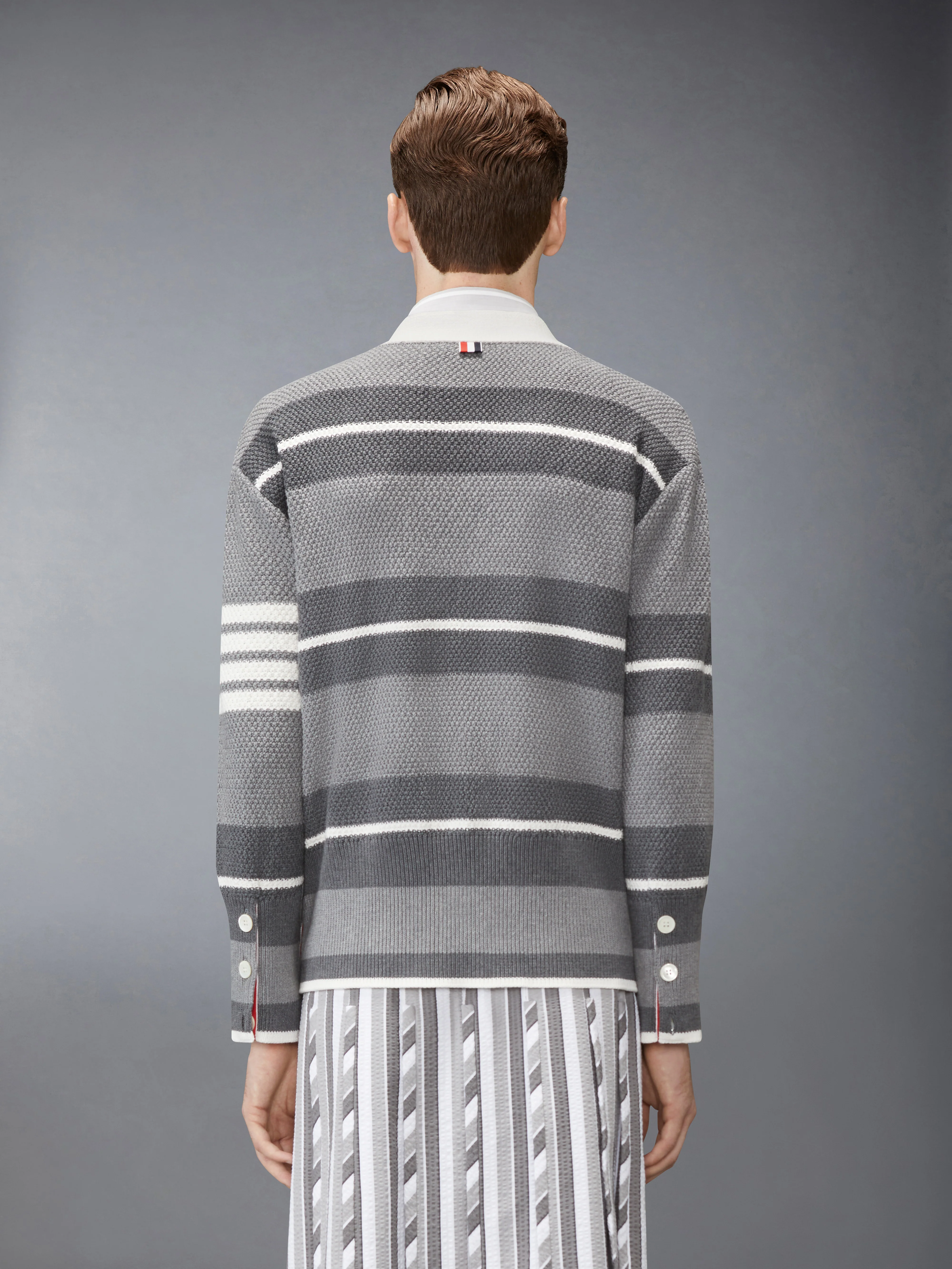 SEED STITCH 4-BAR CARDIGAN - Image 2