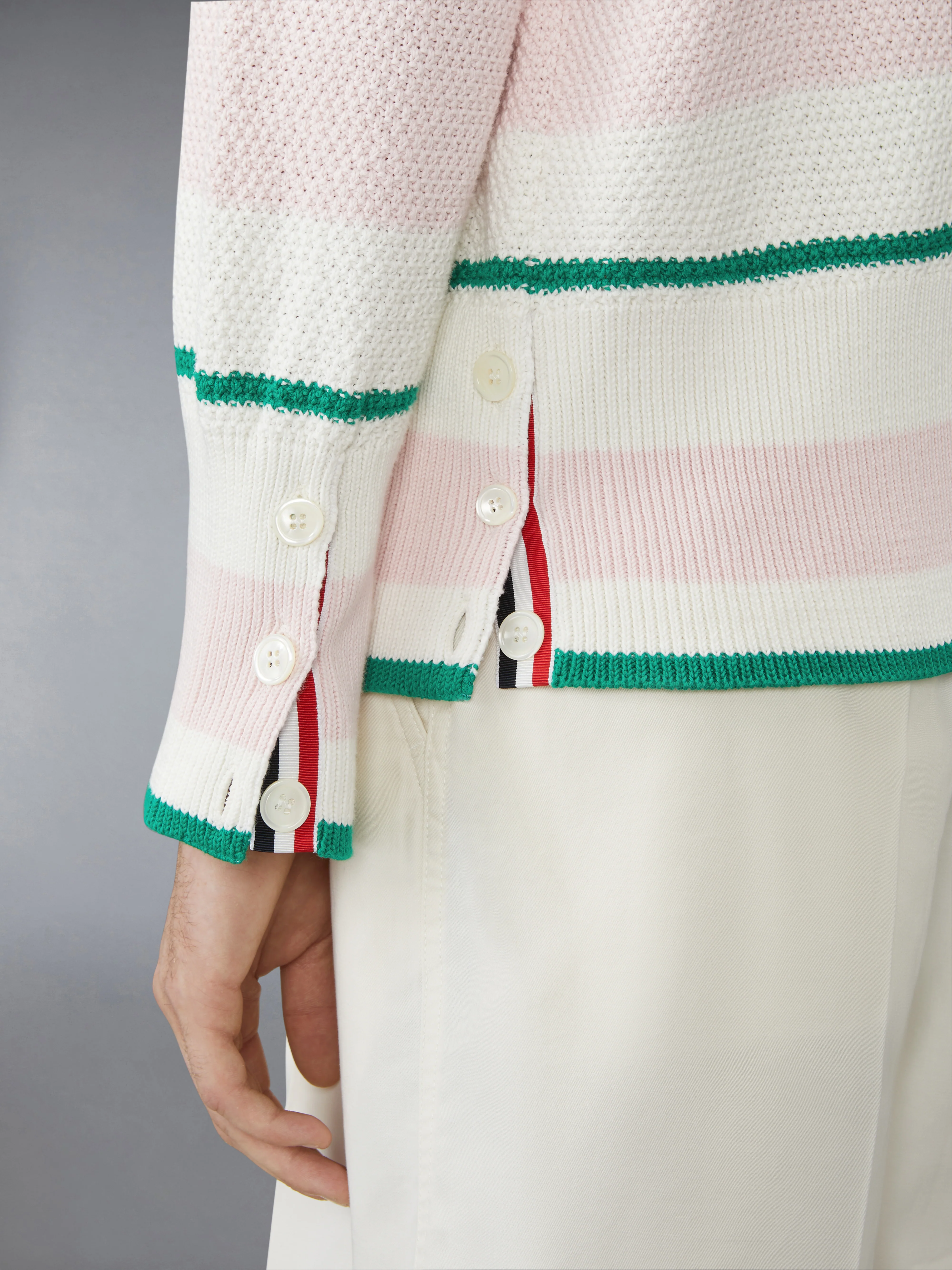SEED STITCH 4-BAR CARDIGAN - Image 4