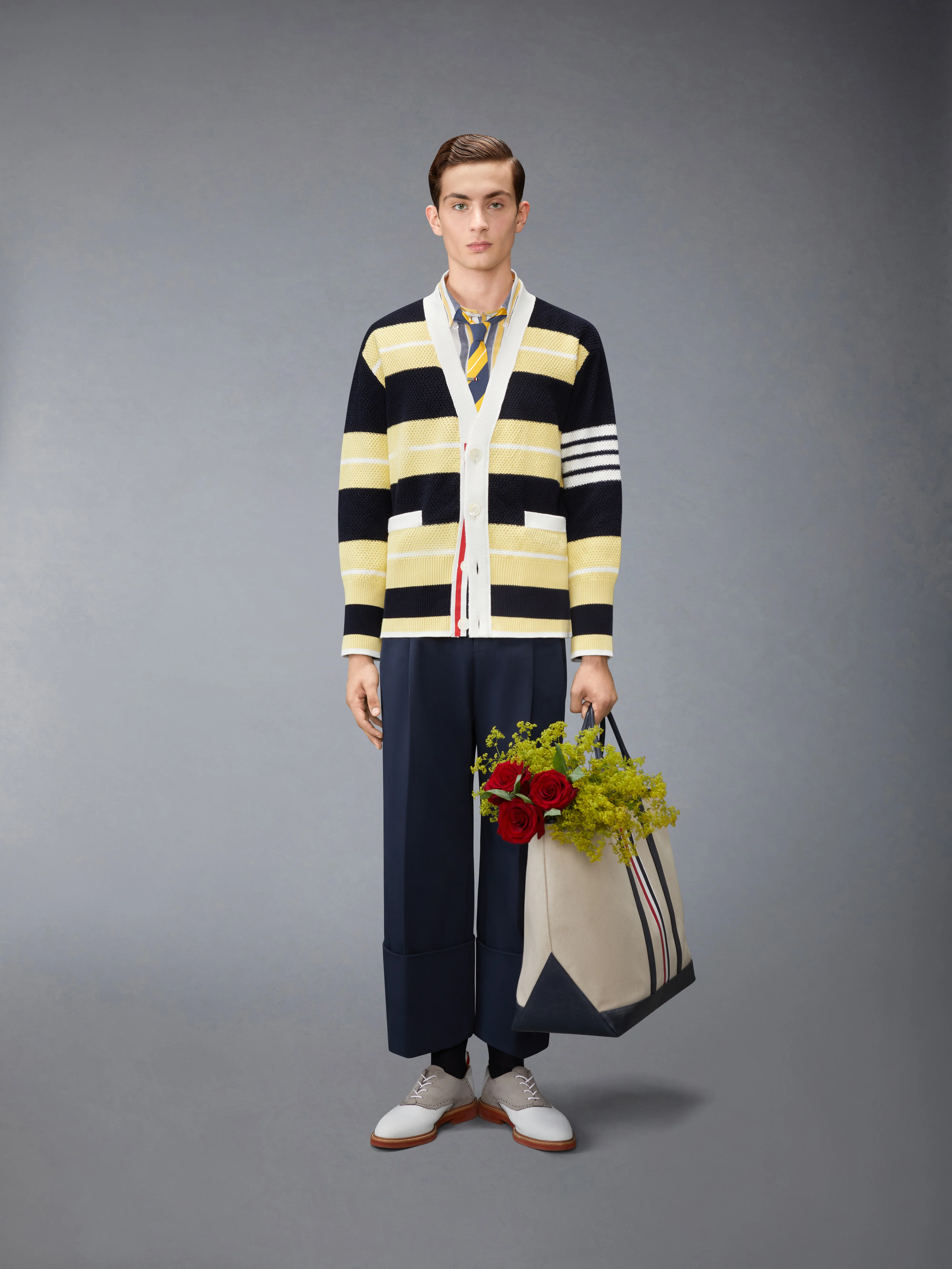 SEED STITCH 4-BAR CARDIGAN - Image 3