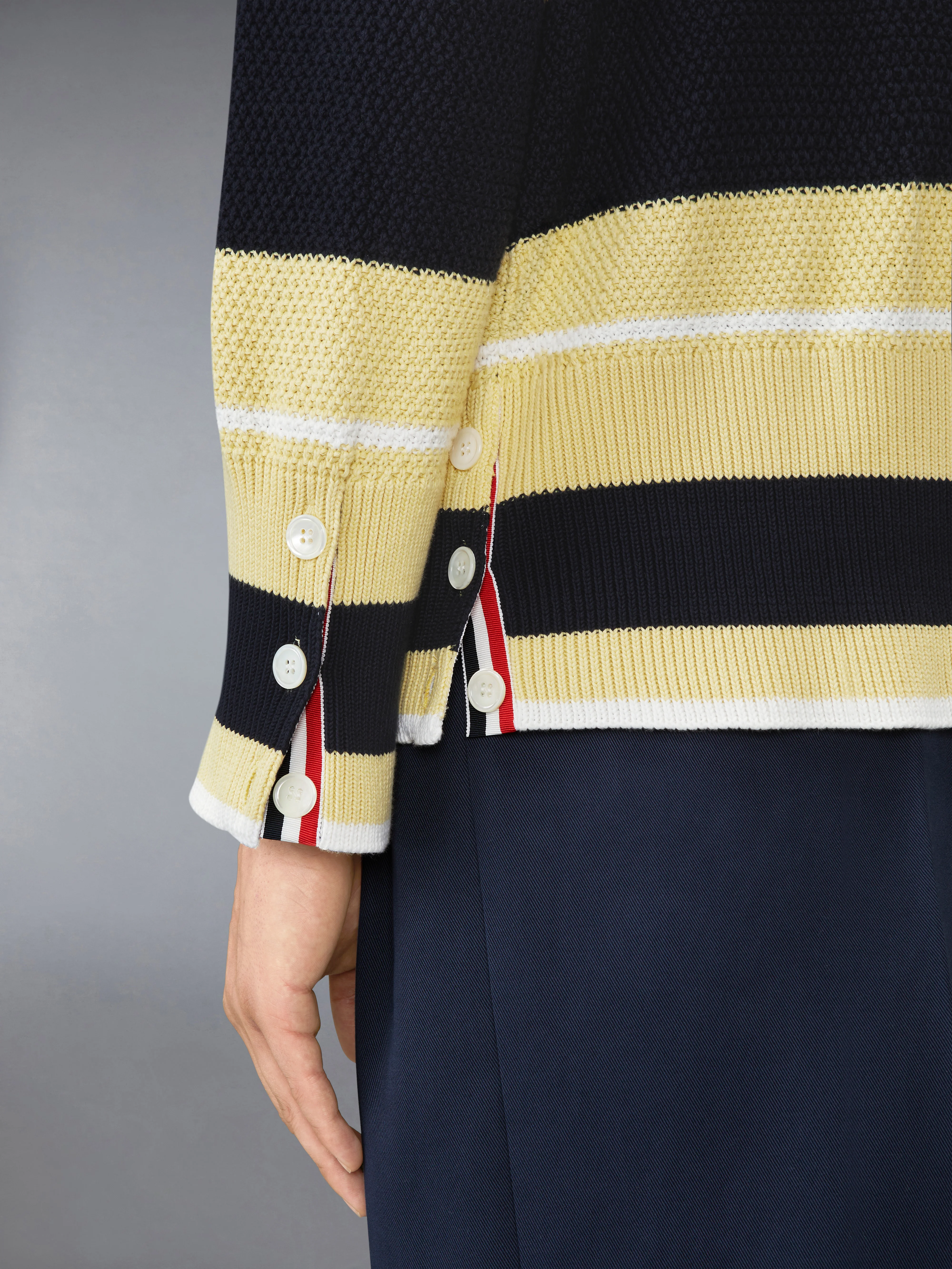 SEED STITCH 4-BAR CARDIGAN - Image 4